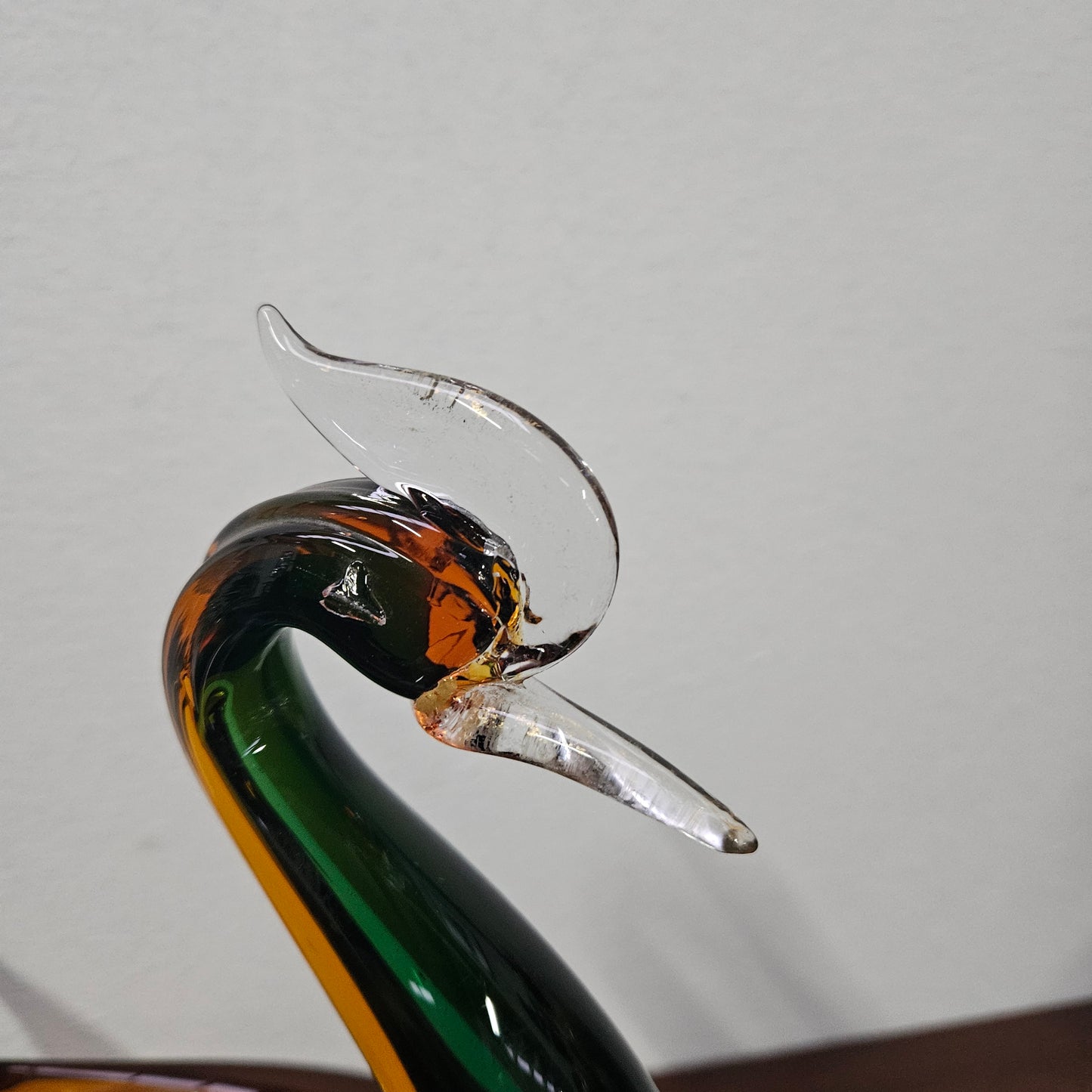 Vintage Murano "Sommerso" Glass Swan
