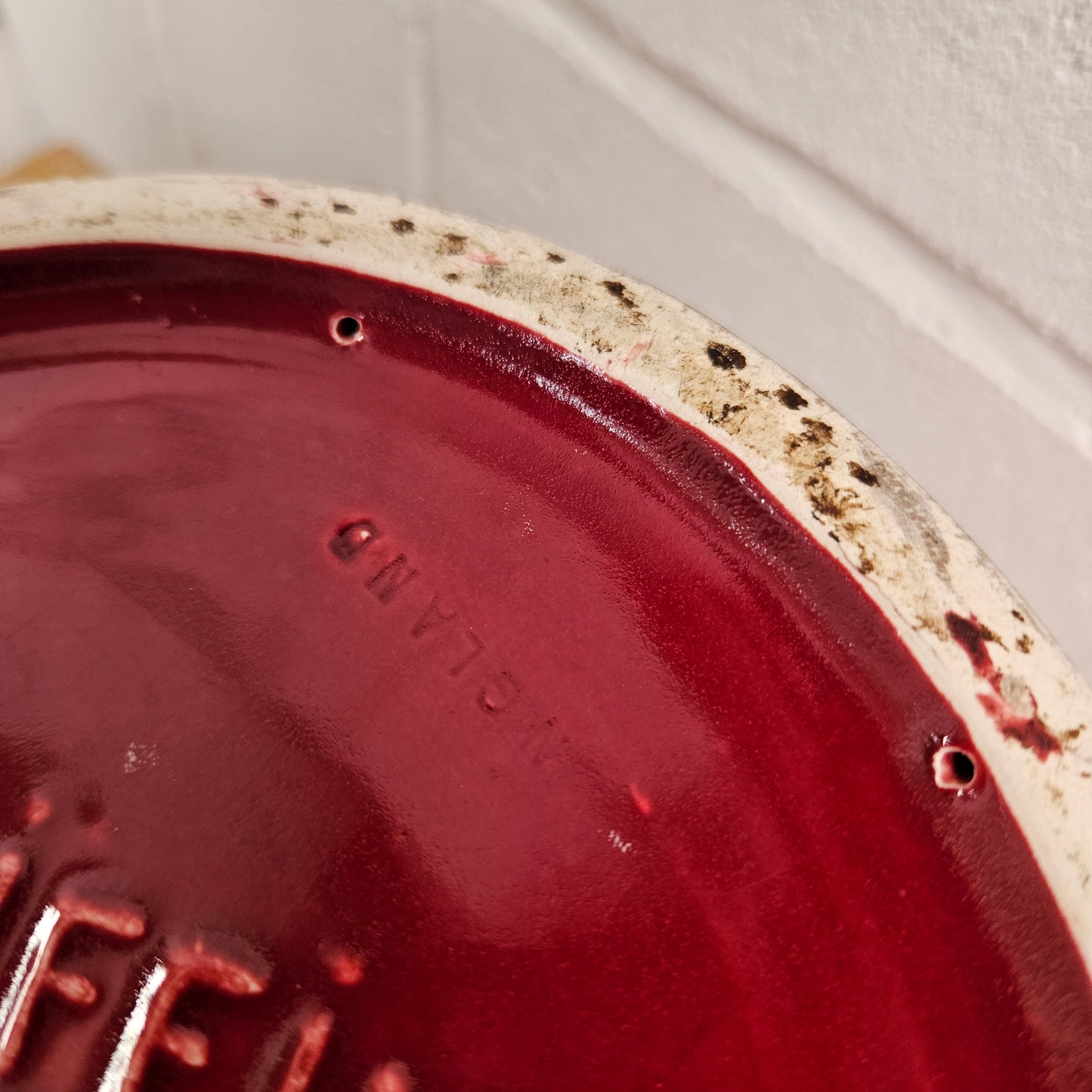 Burgundy Hand Painted Griffin Jardiniere