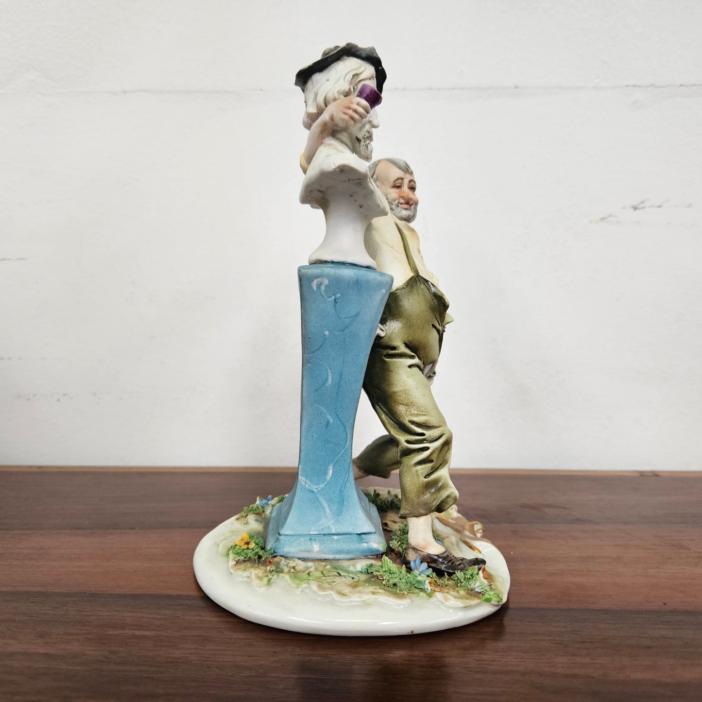 Vintage Italian Ceramic Statue 'Drinking Pals'
