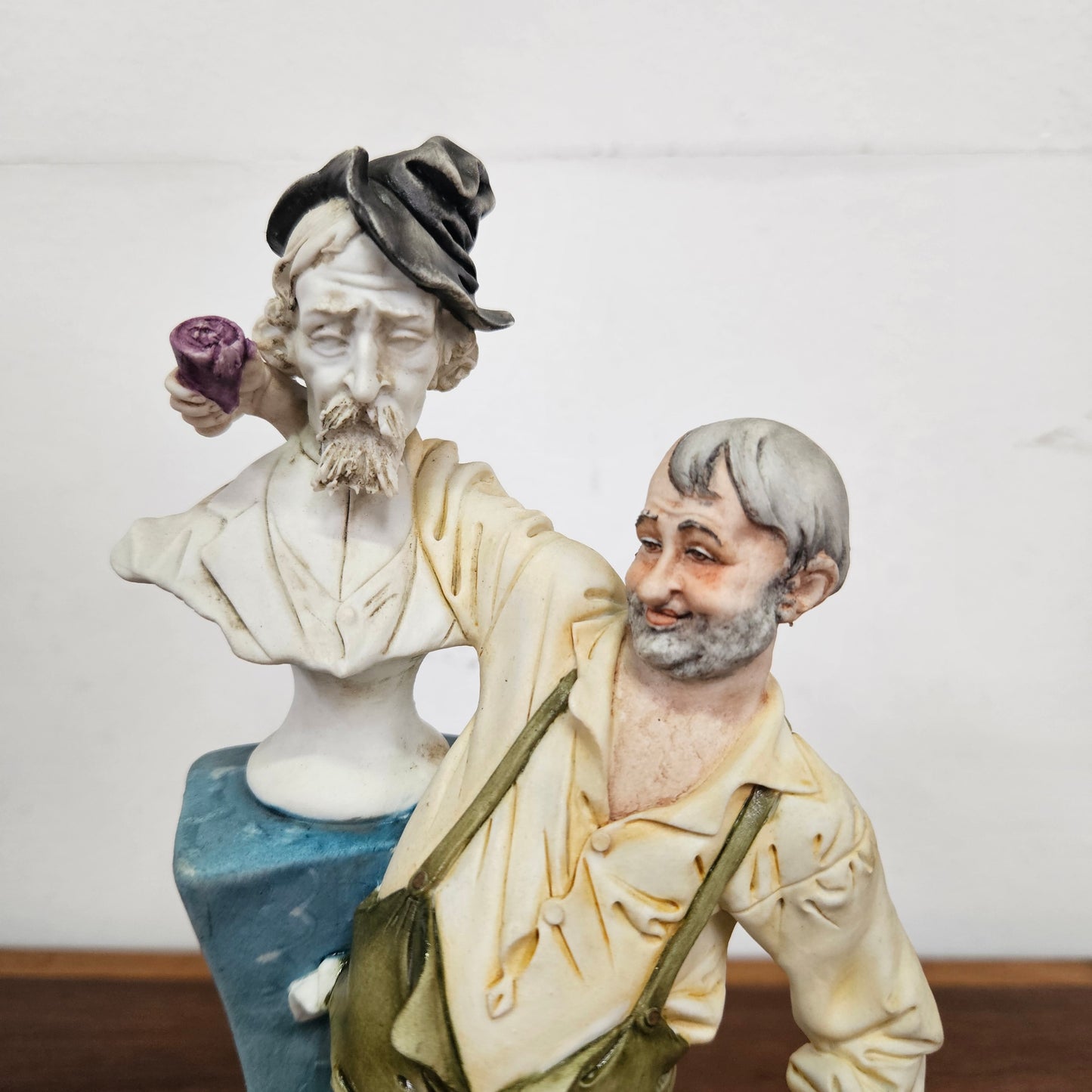 Vintage Italian Ceramic Statue 'Drinking Pals'