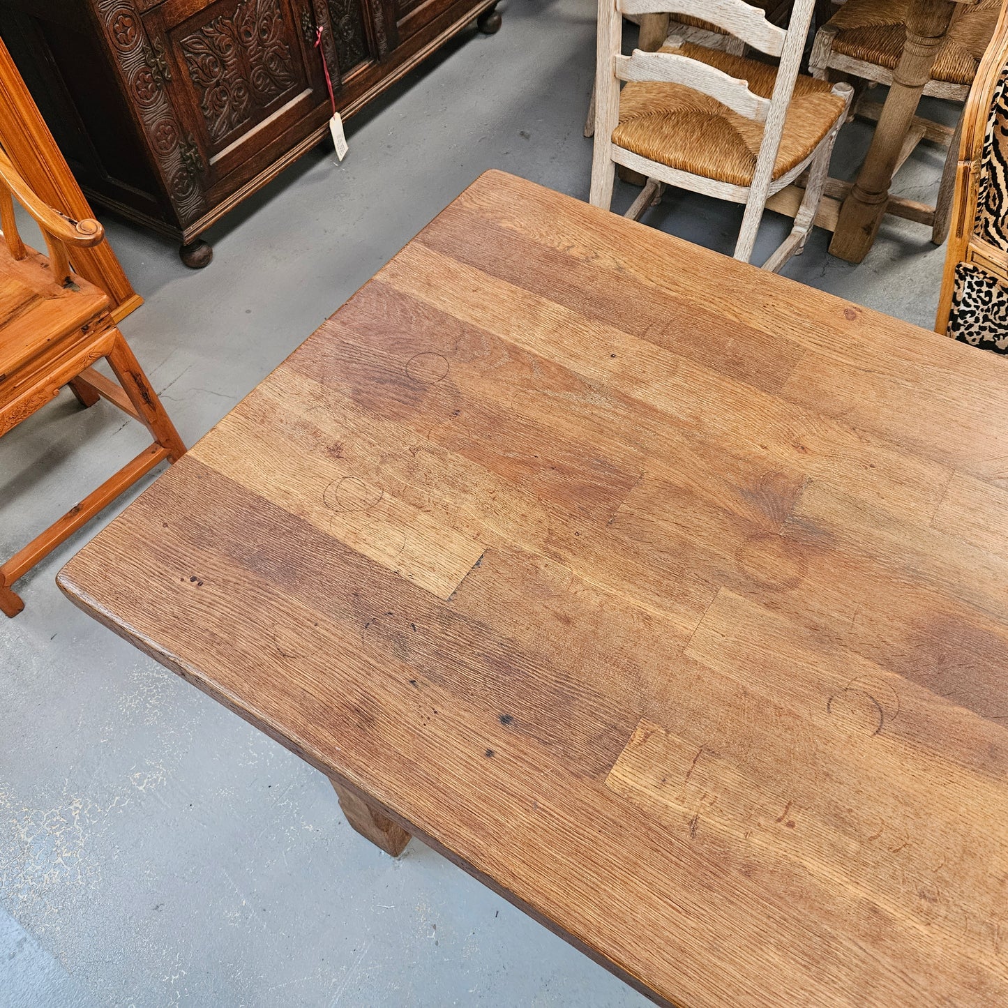 Solid French Oak Farmhouse Dining Table