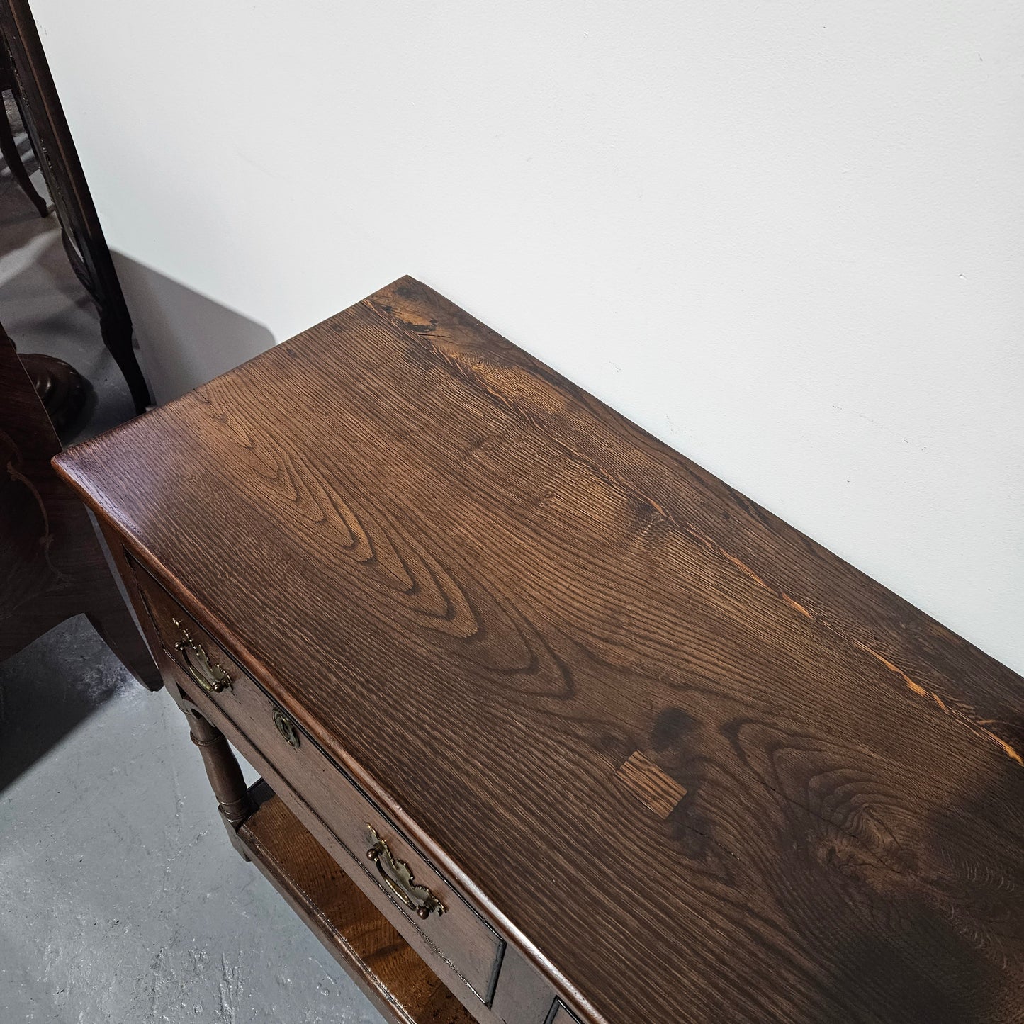 Rare & Hard to Find Early 19th Century Three Drawer Oak Kitchen Dresser Base