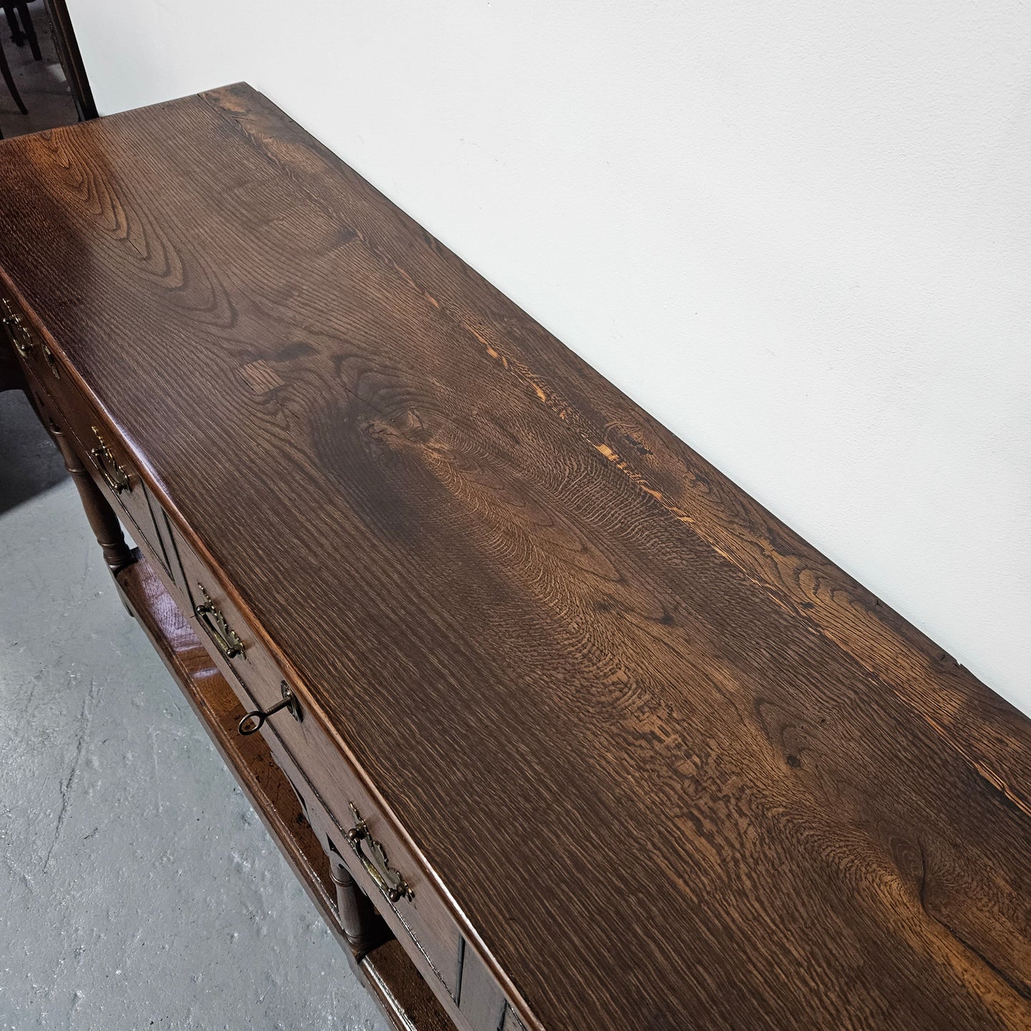Rare & Hard to Find Early 19th Century Three Drawer Oak Kitchen Dresser Base