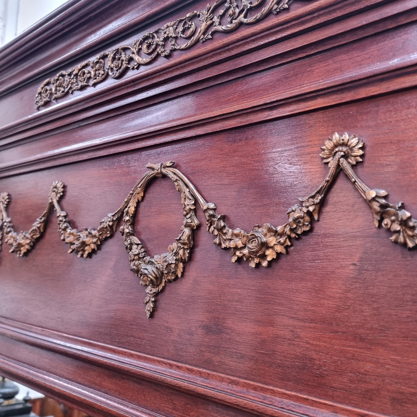 Mahogany Louis XVI Style Mantle Mirror