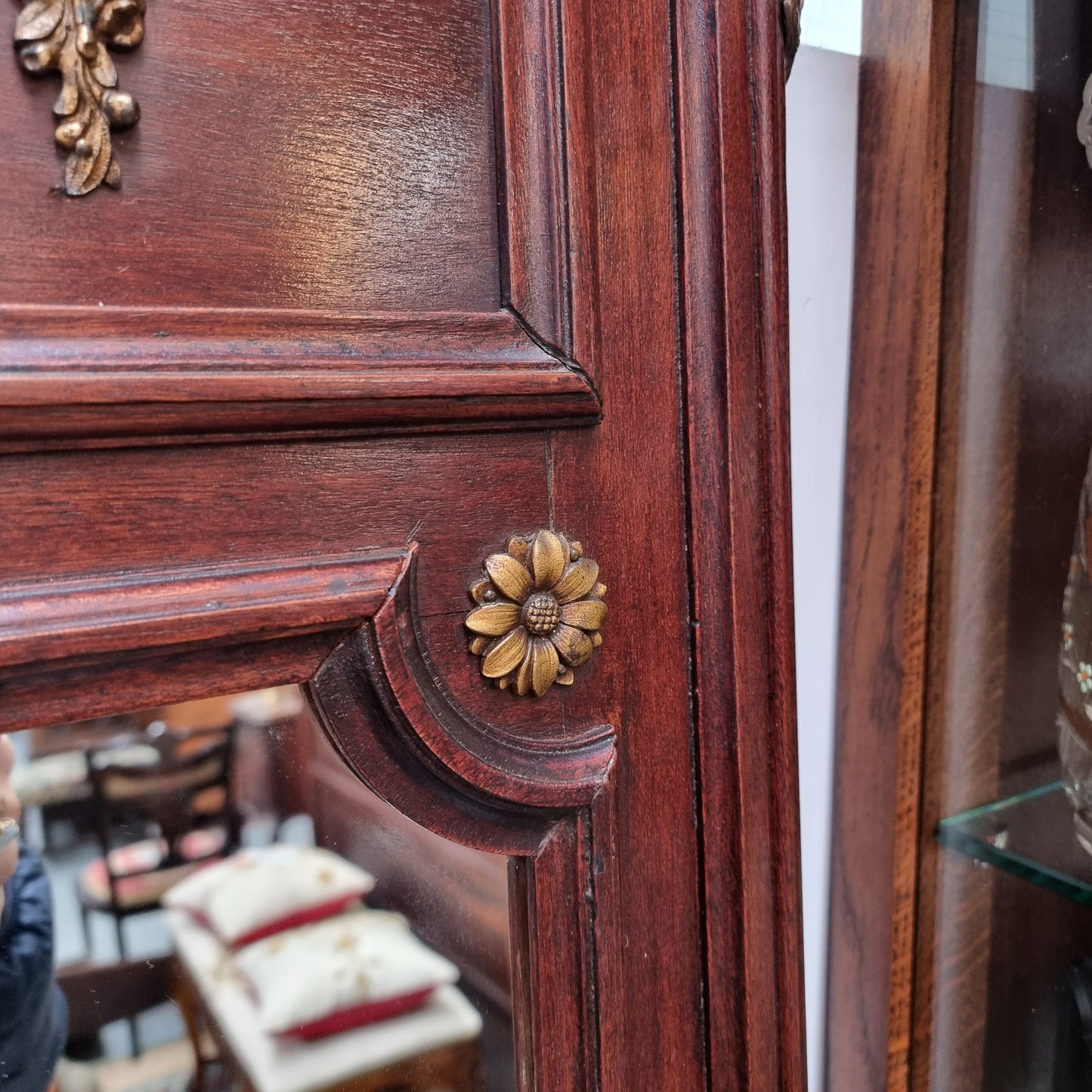 Mahogany Louis XVI Style Mantle Mirror