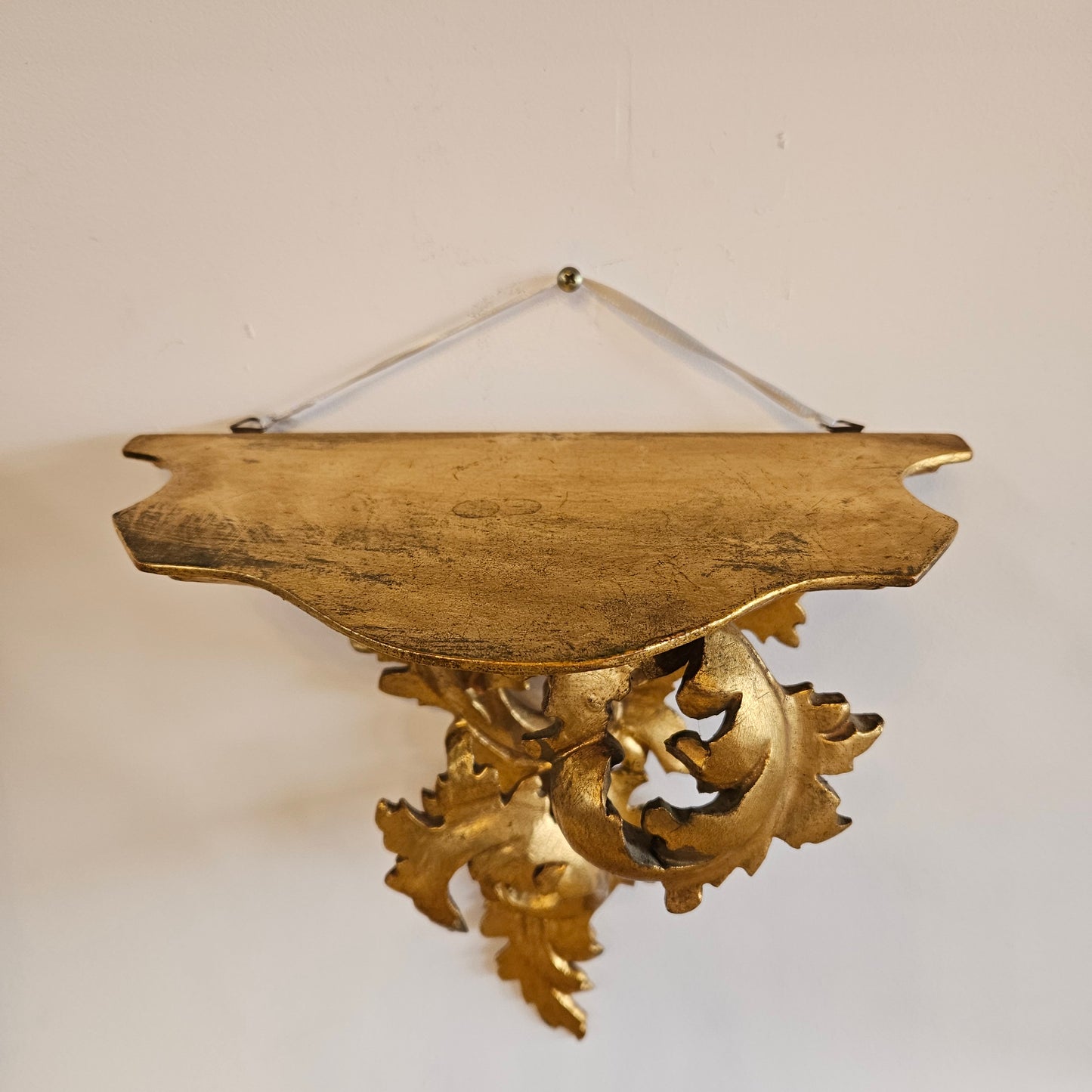 Vintage Gilt Carved Wood Wall Shelf