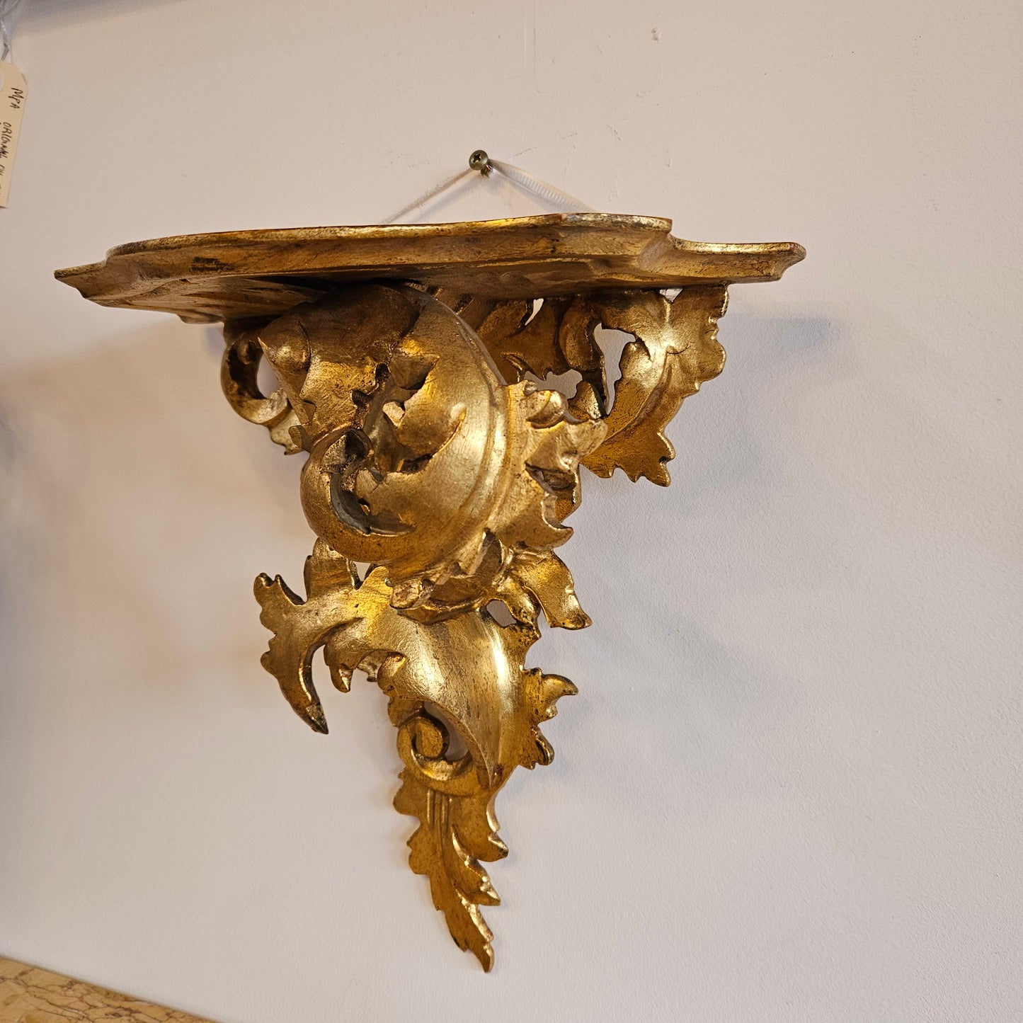 Vintage Gilt Carved Wood Wall Shelf