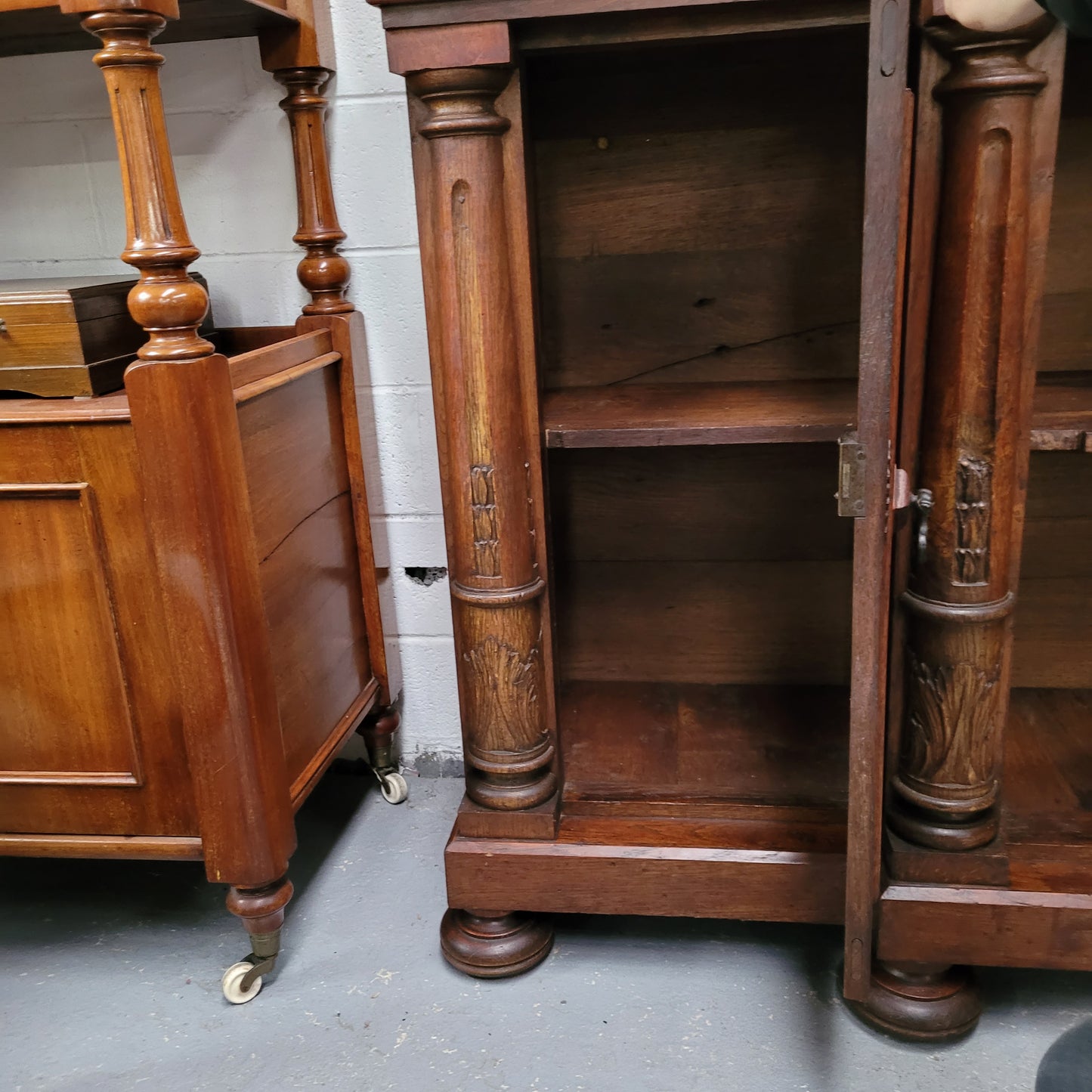 French Oak Renaissance Style Open Bookcase