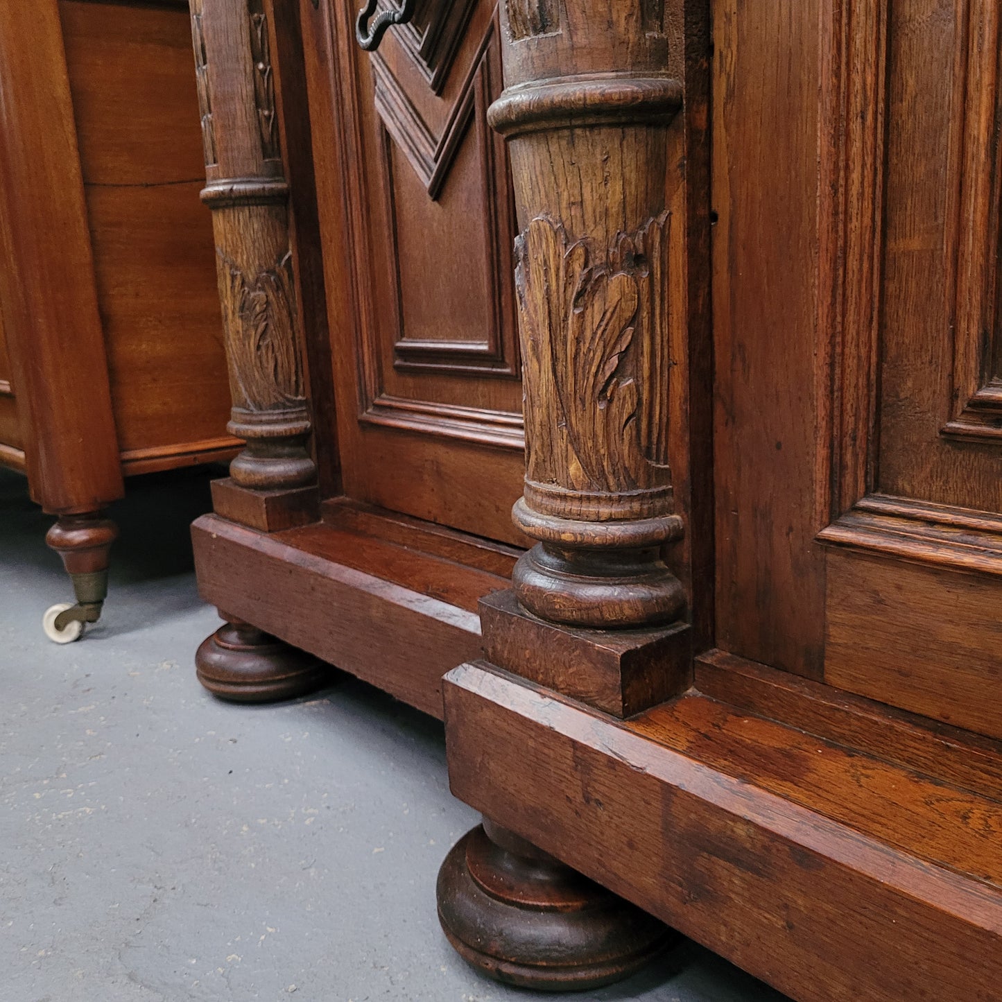 French Oak Renaissance Style Open Bookcase