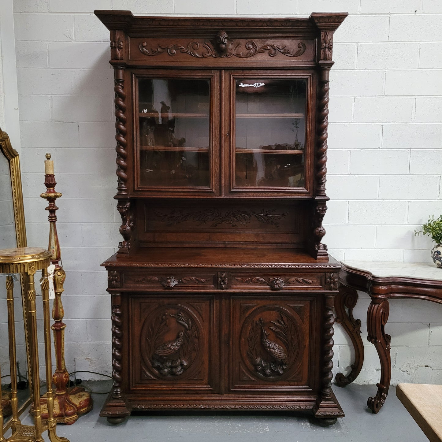 Renaissance Style French Oak Buffet De Corp With Impressive Carvings