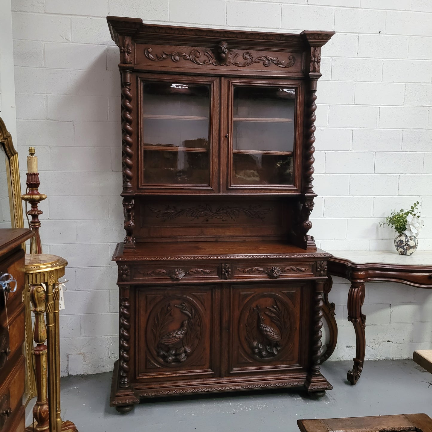 Renaissance Style French Oak Buffet De Corp With Impressive Carvings