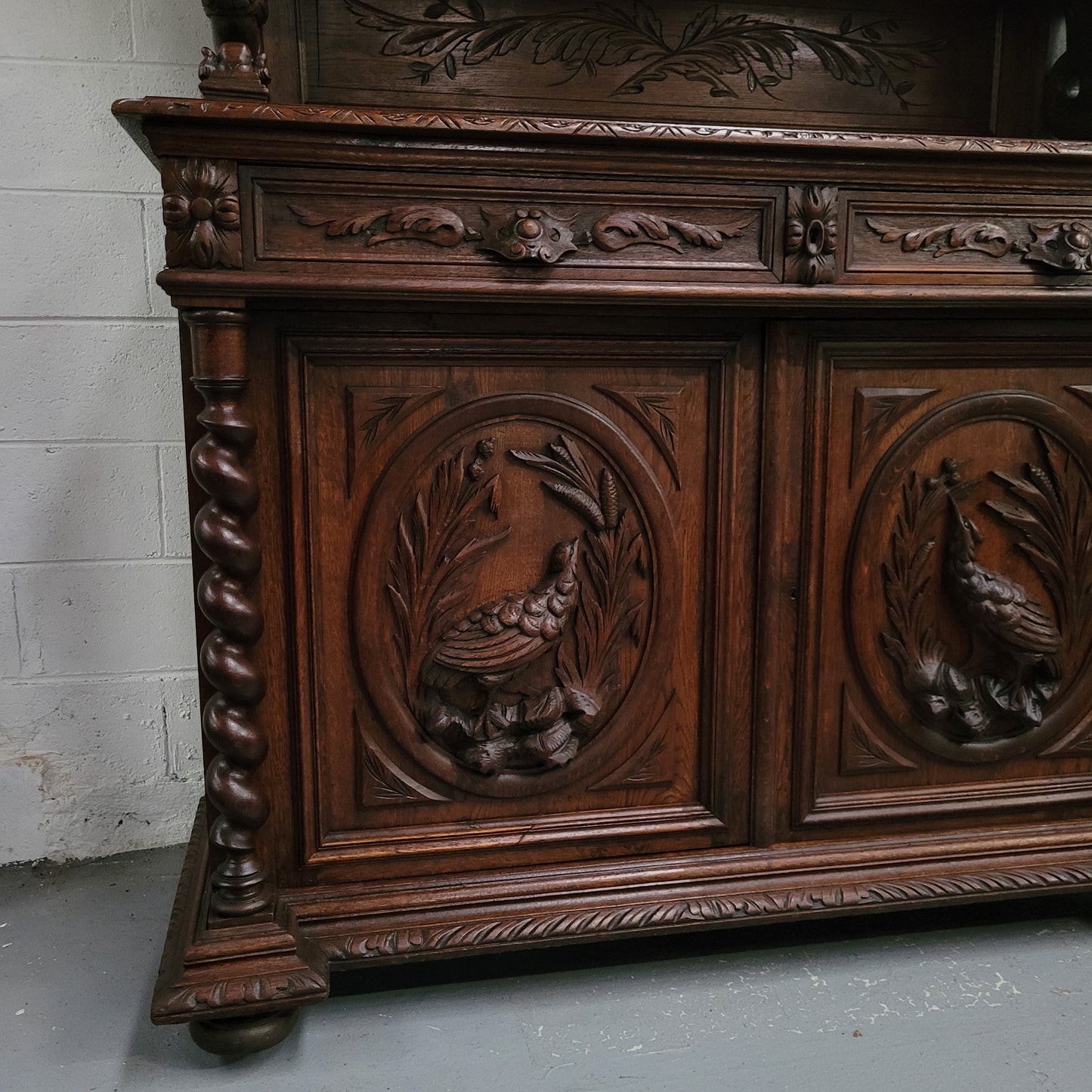 Renaissance Style French Oak Buffet De Corp With Impressive Carvings