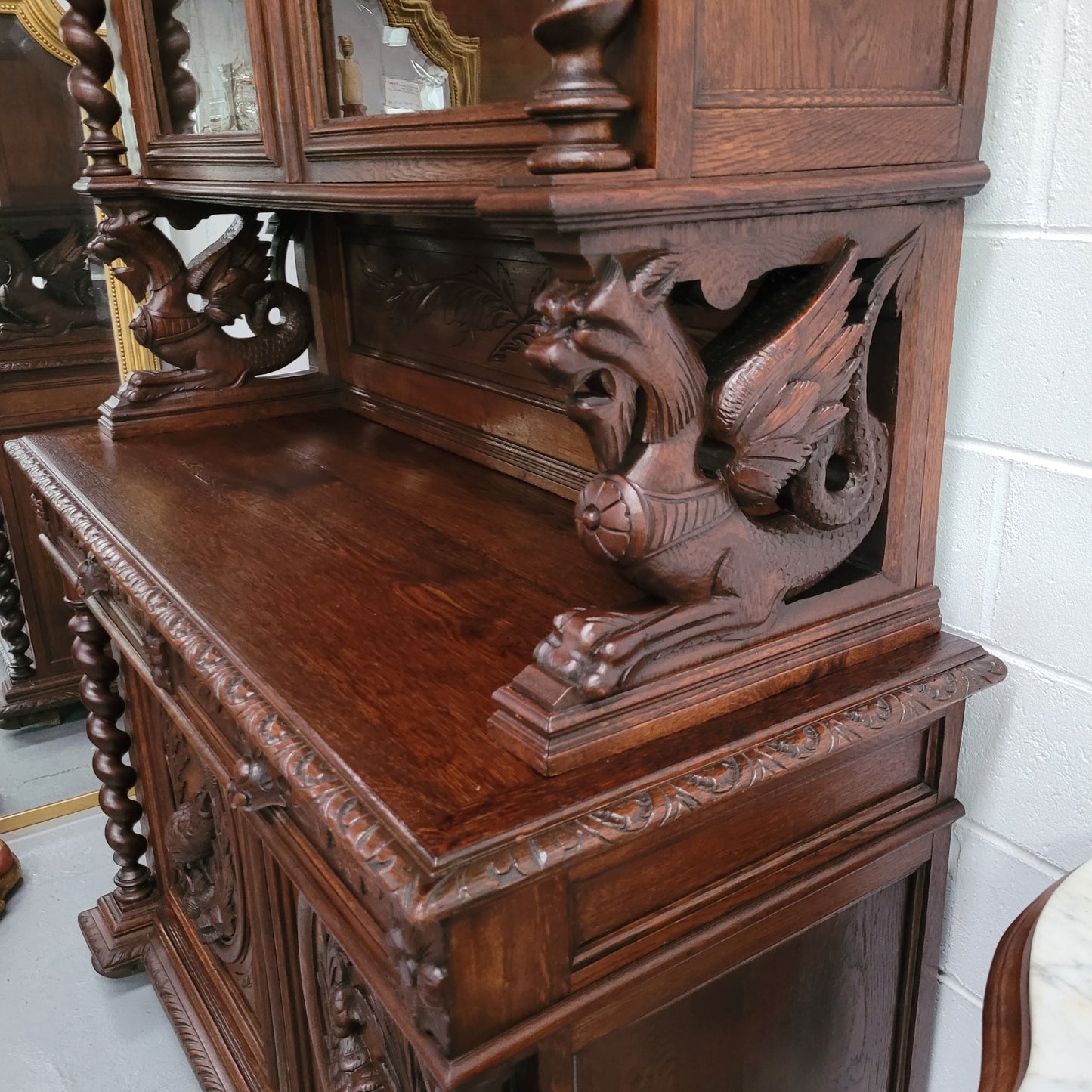 Renaissance Style French Oak Buffet De Corp With Impressive Carvings