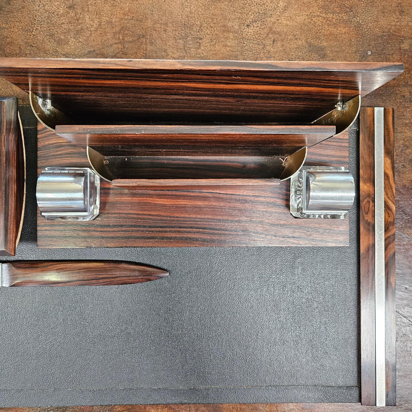 Rosewood Art Deco Desk Set