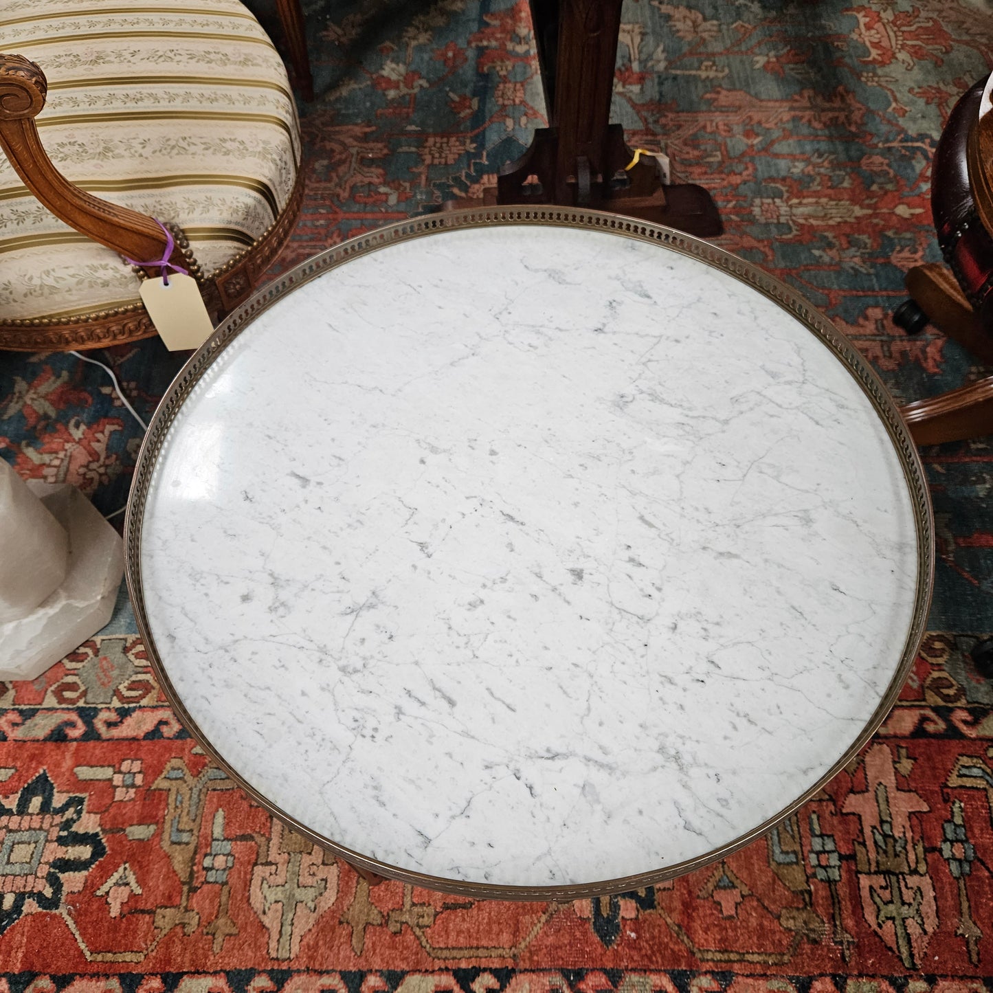 French Walnut Bouillotte Round Table