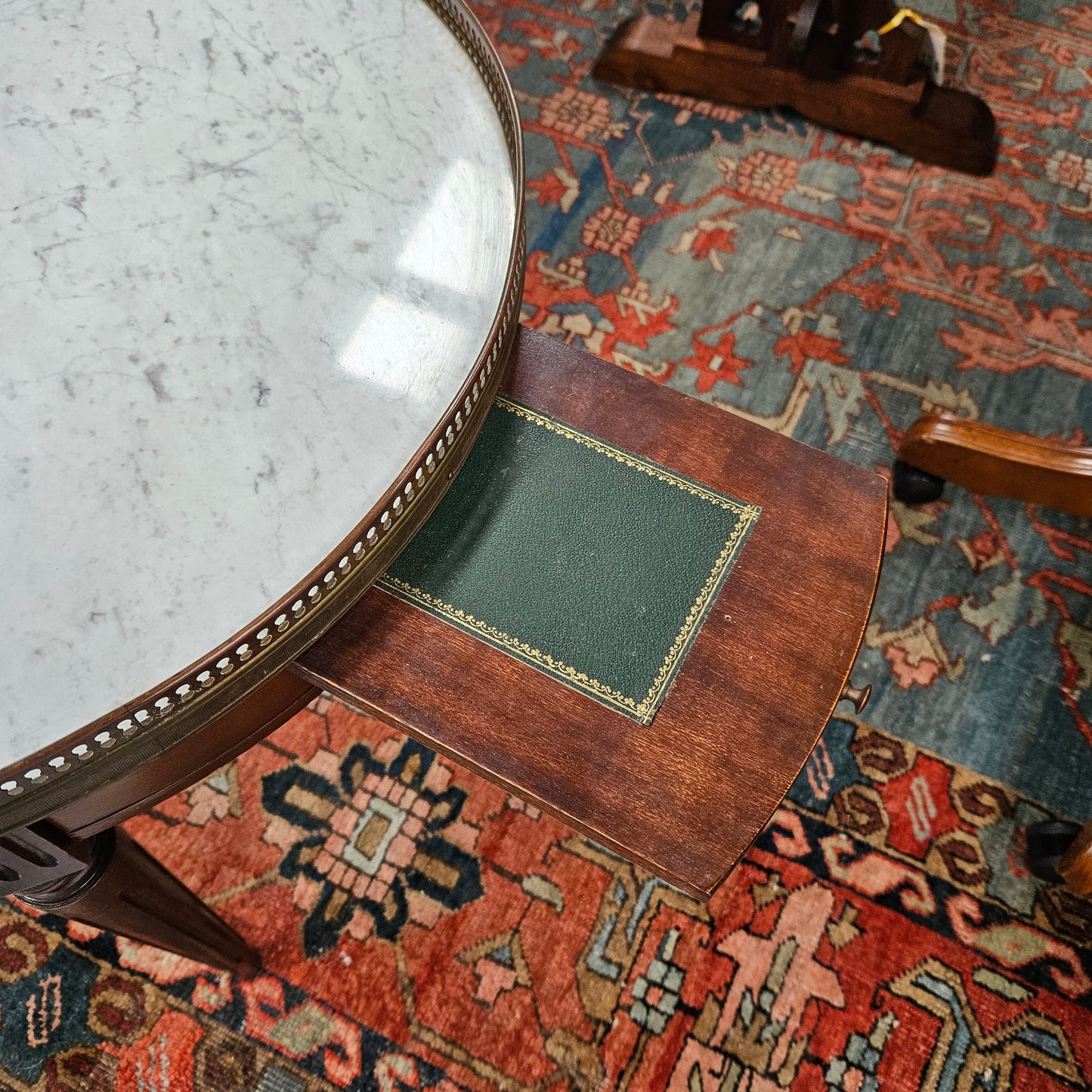 French Walnut Bouillotte Round Table