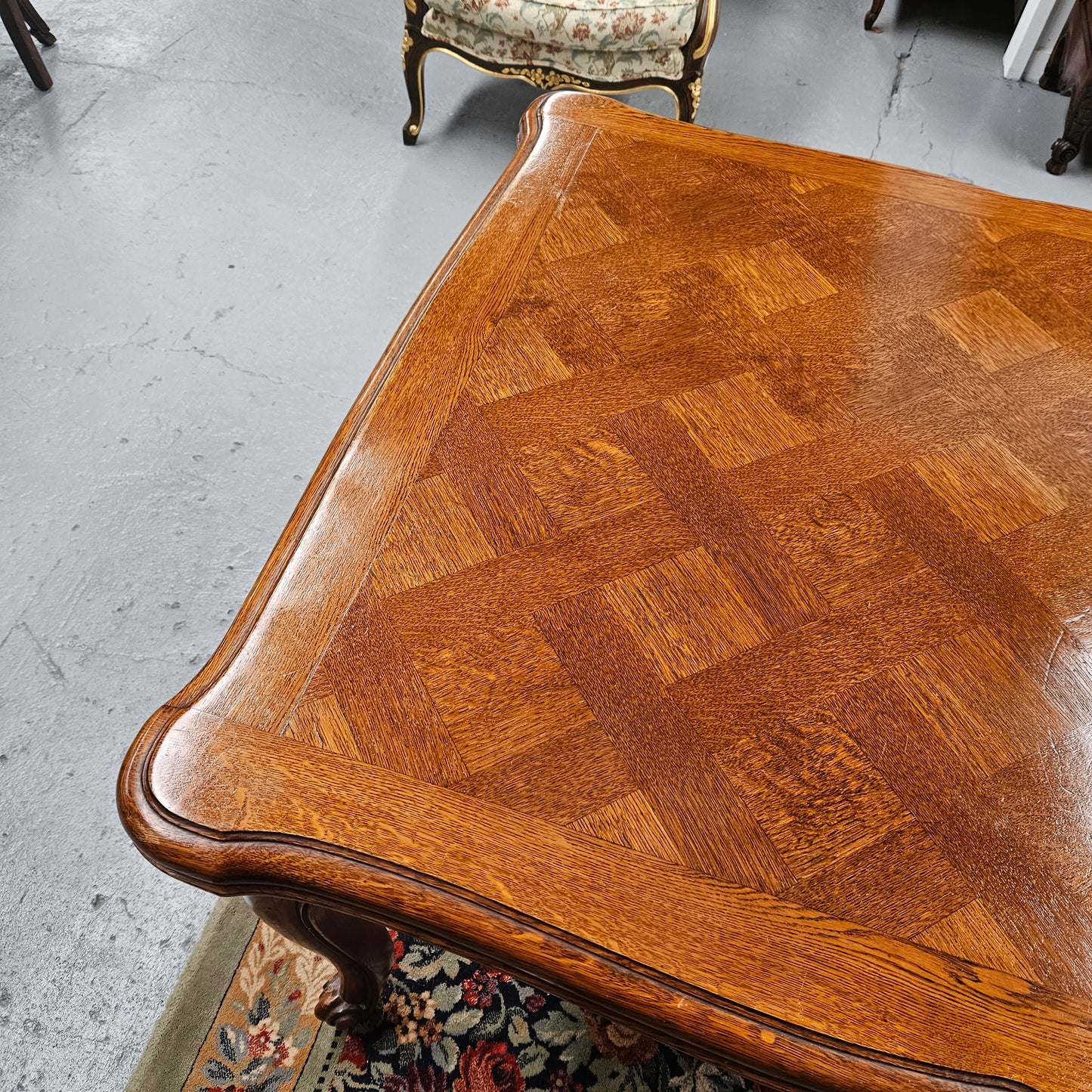 Antique Louis XV Style Parquetry Dining Table