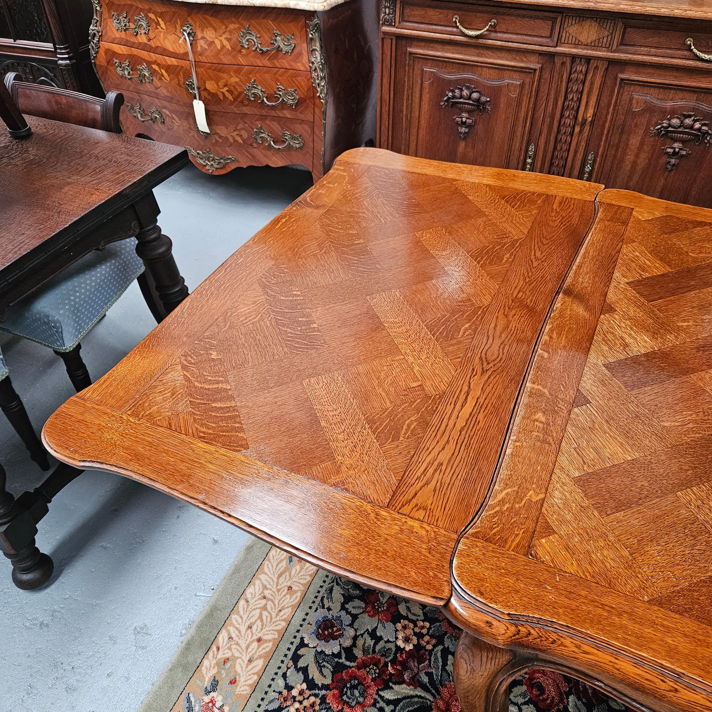 Antique Louis XV Style Parquetry Dining Table