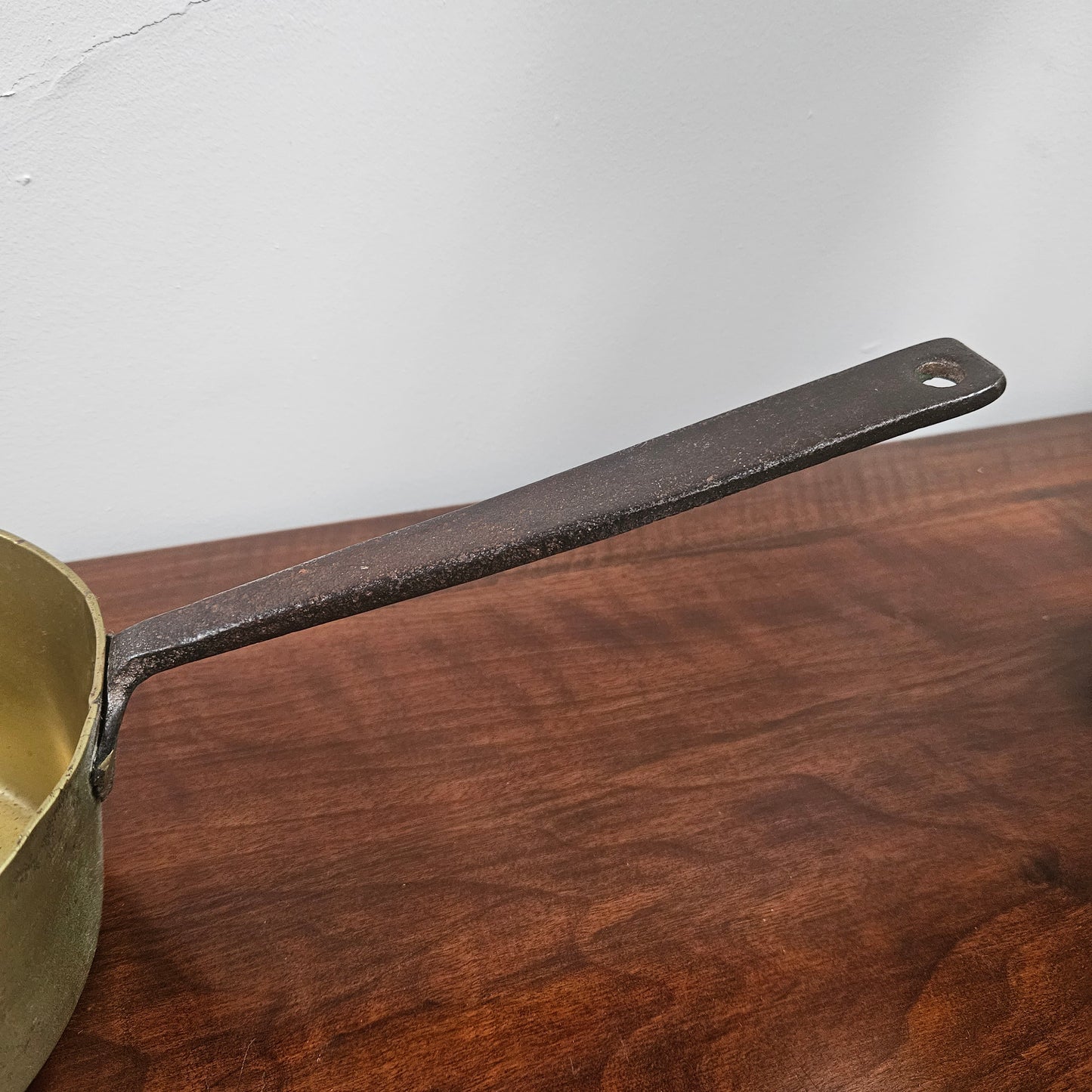 Antique 19th Century French Brass & Cast Iron Handle Sauce Pan