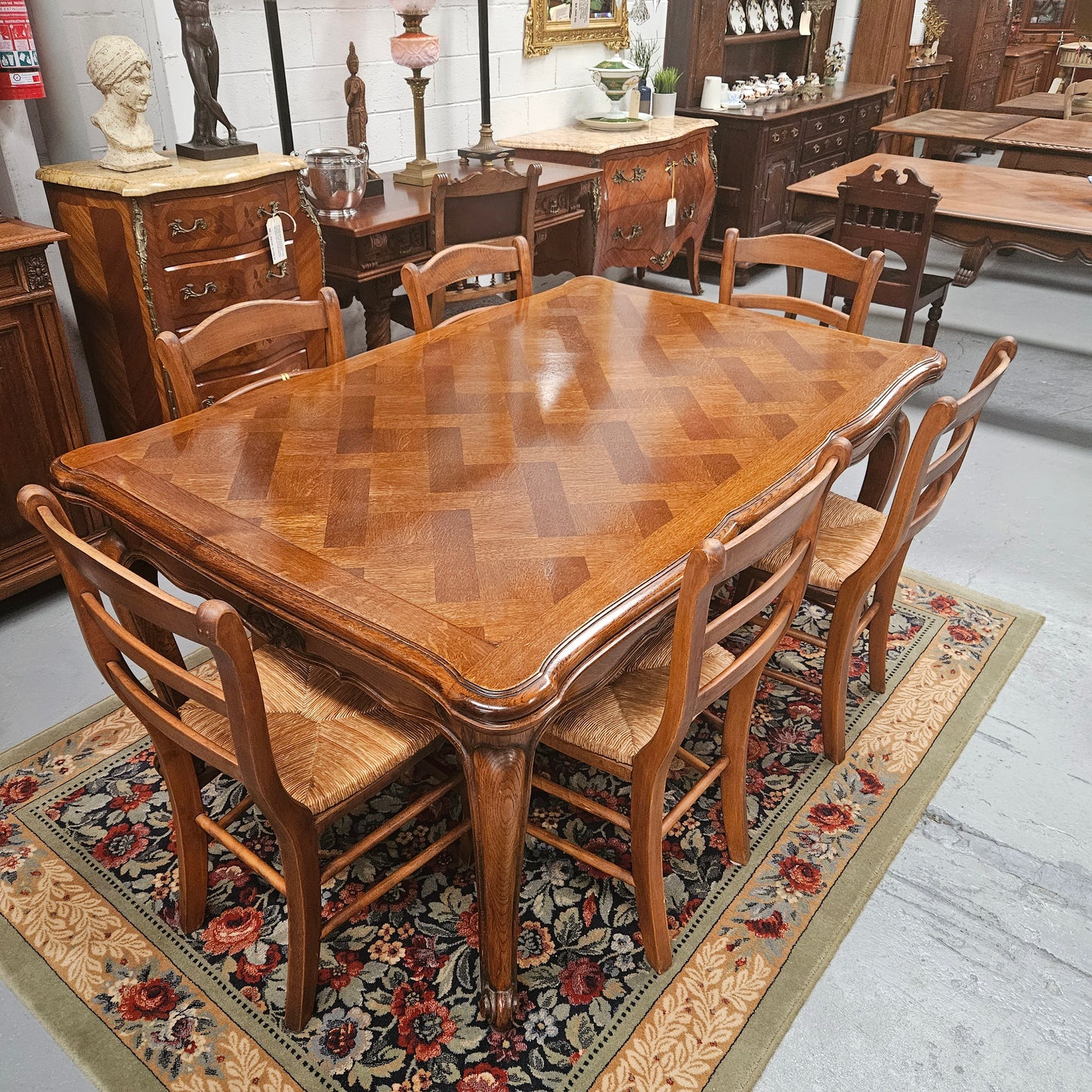Antique Louis XV Style Parquetry Dining Table