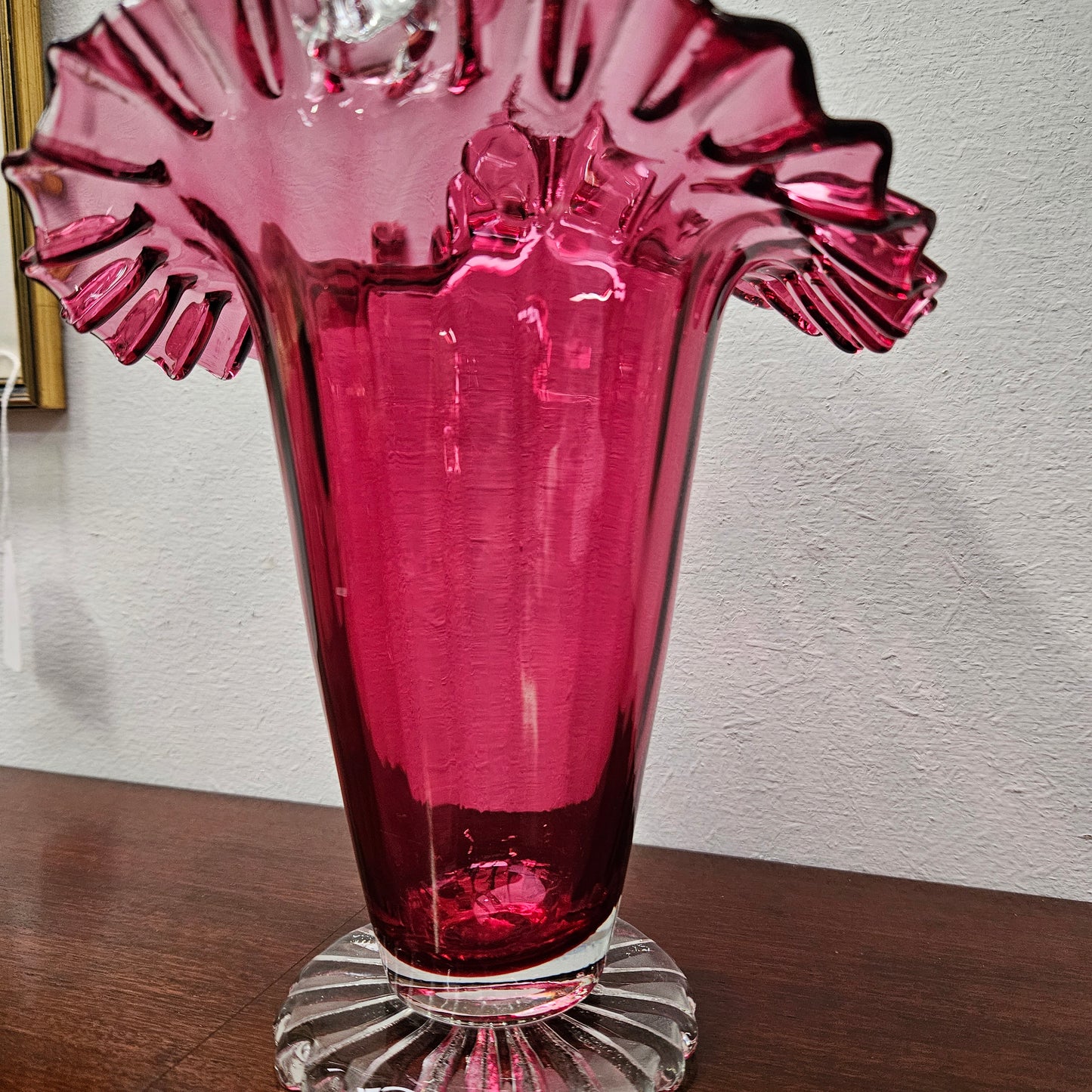 Charming Ruby Glass Basket/Vase