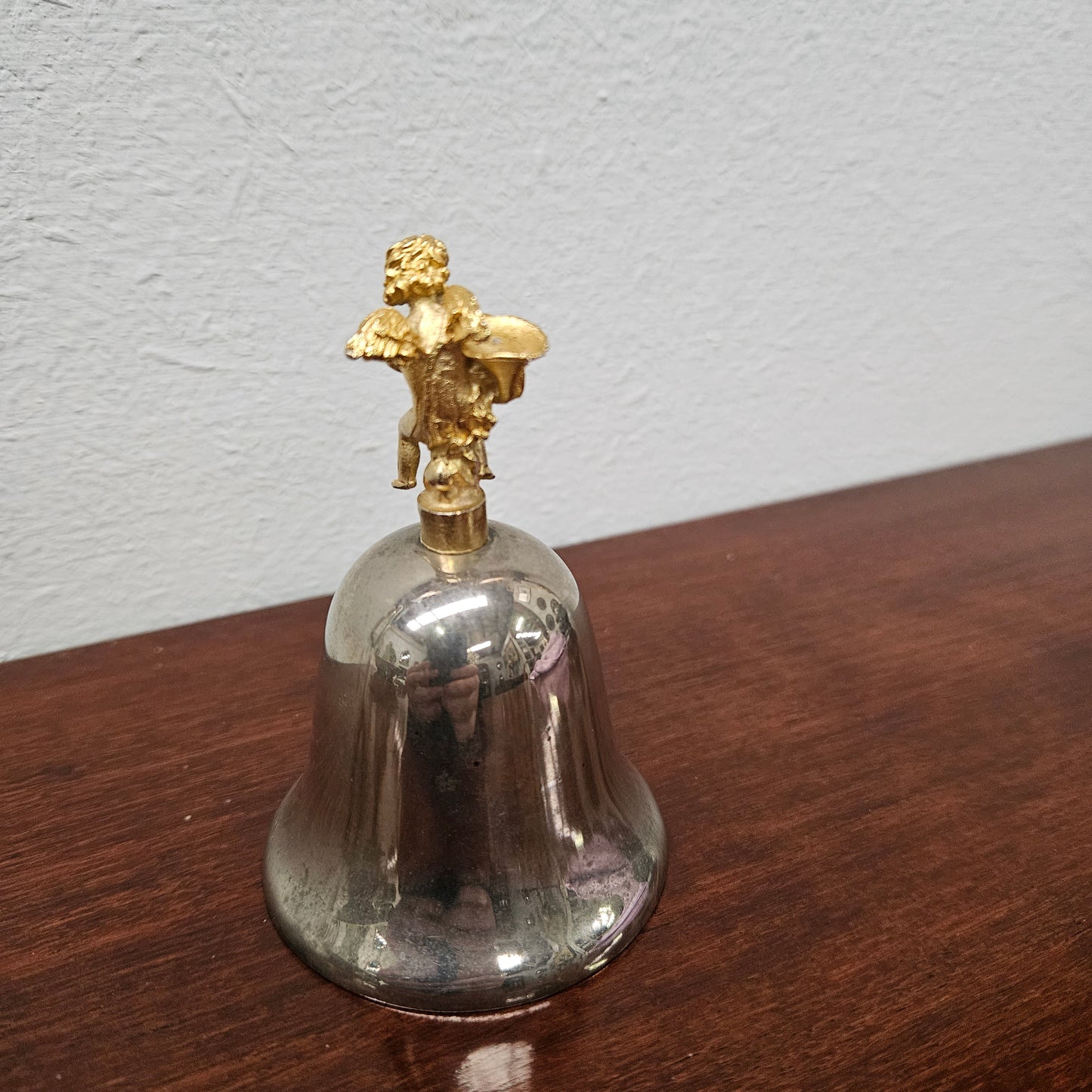 Small Vintage Bell Featuring Angel