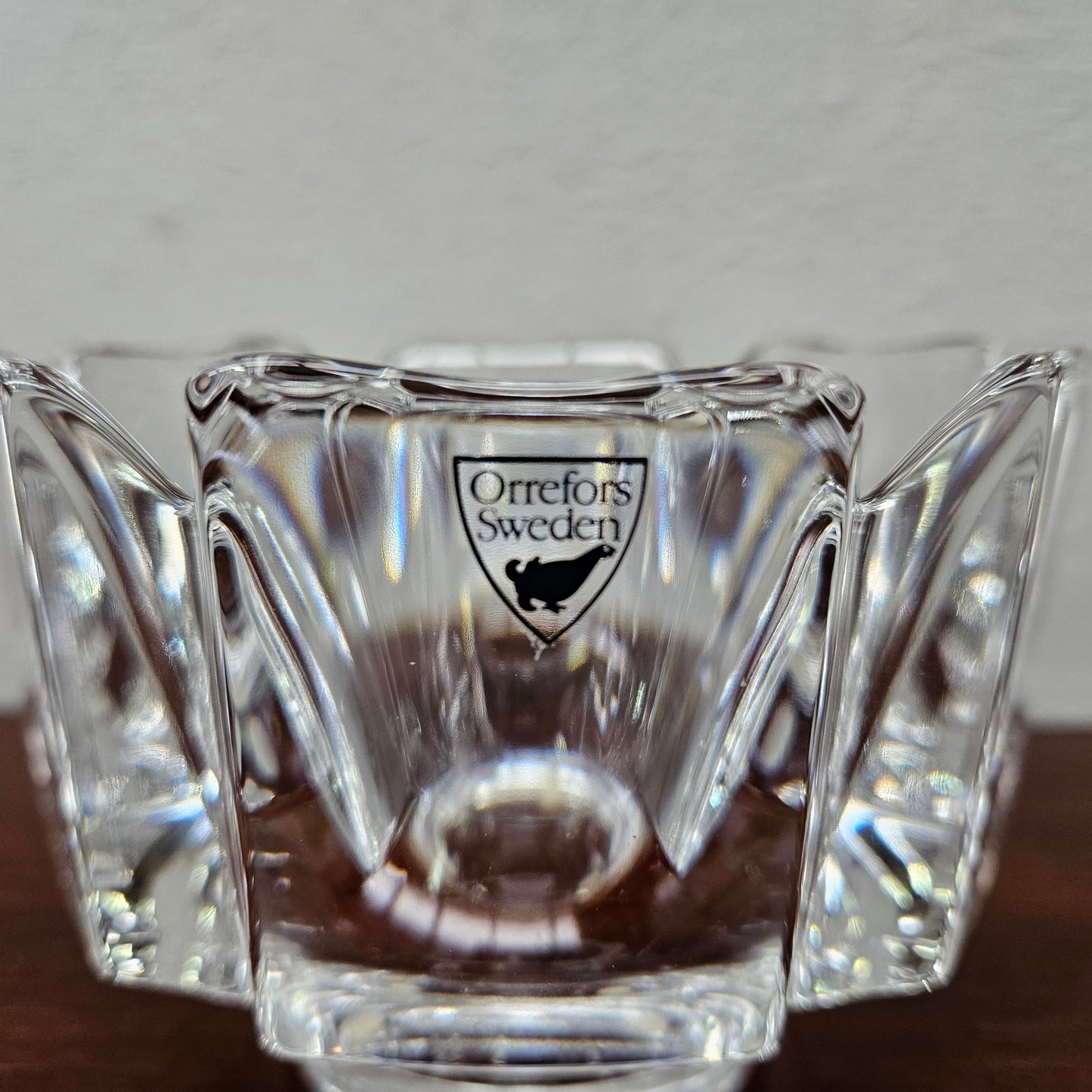 Orrefors "Corona" by Lars Hellsten Crystal Bowl