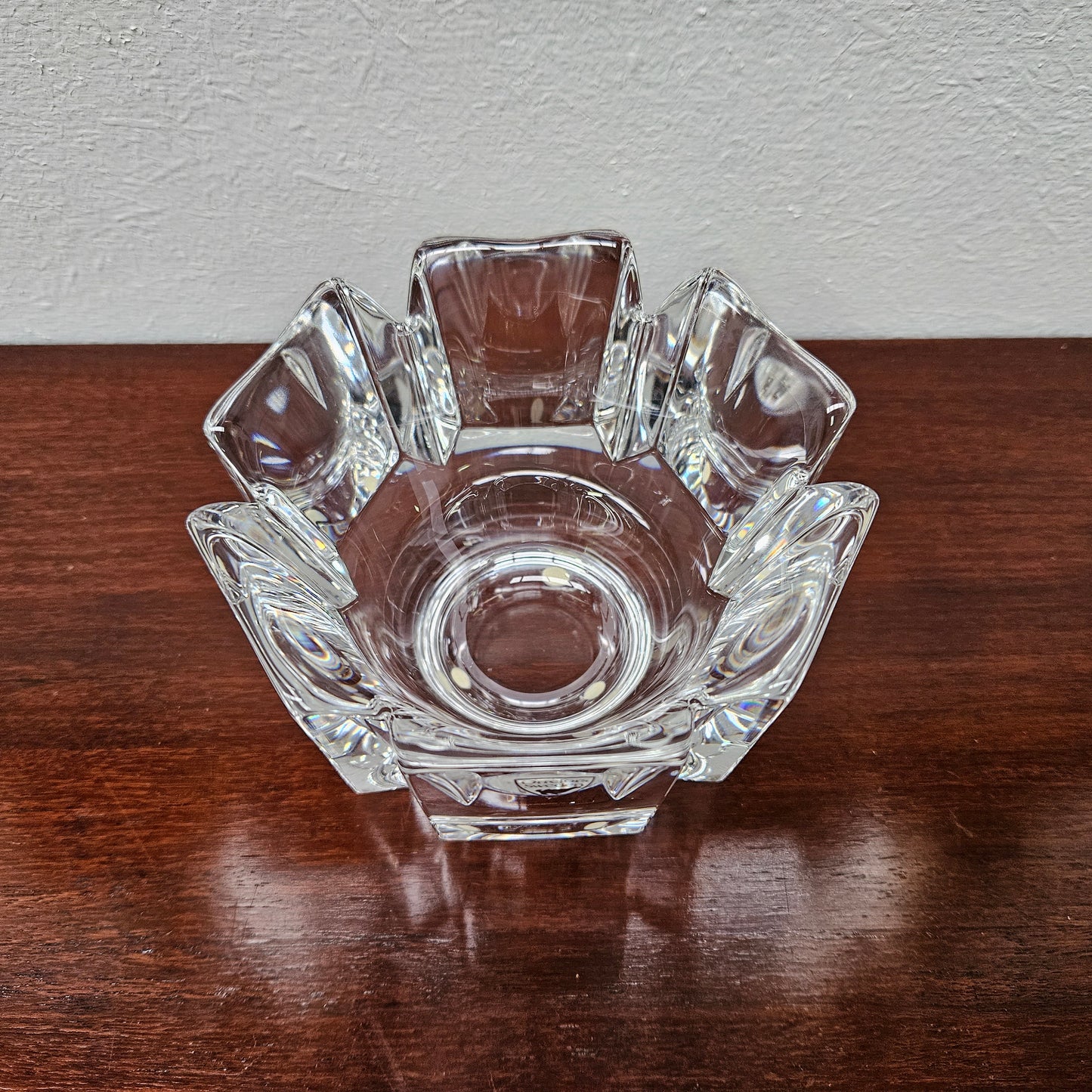 Orrefors "Corona" by Lars Hellsten Crystal Bowl