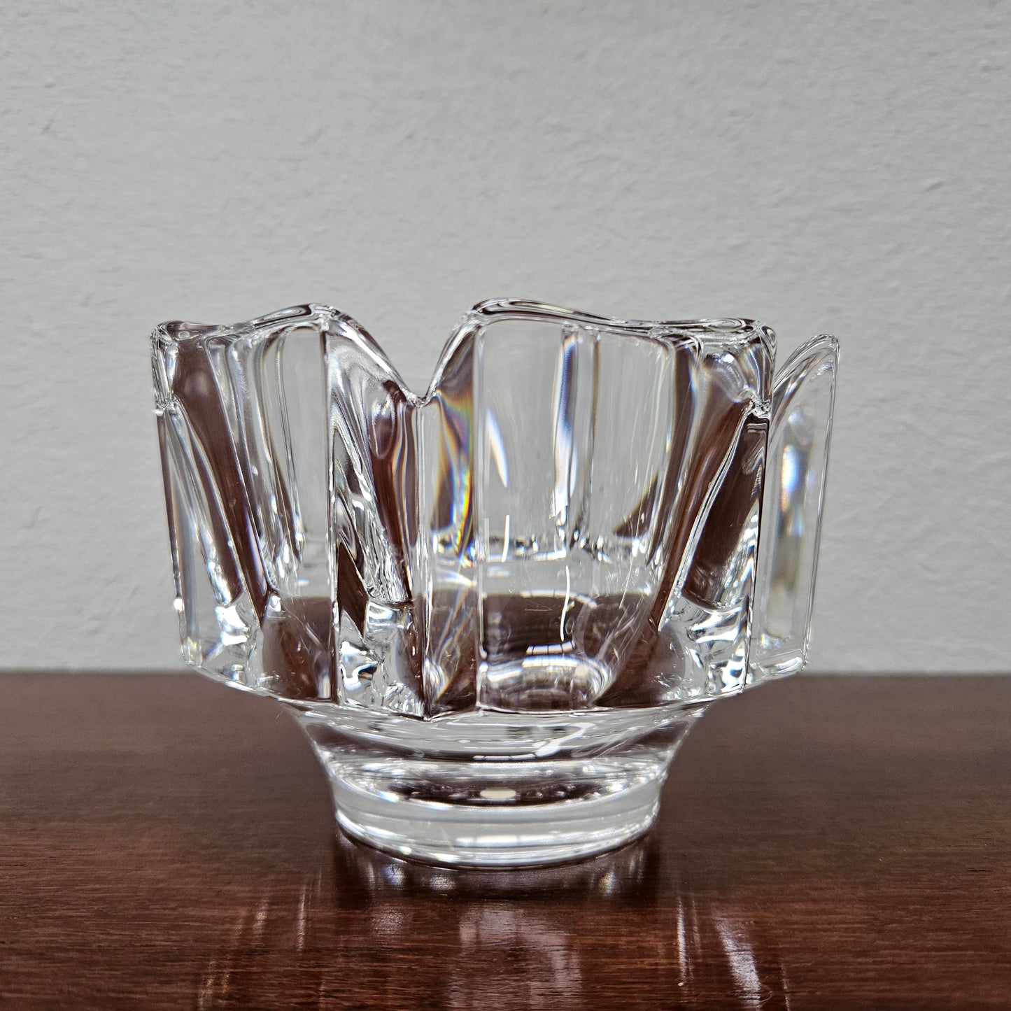 Orrefors "Corona" by Lars Hellsten Crystal Bowl