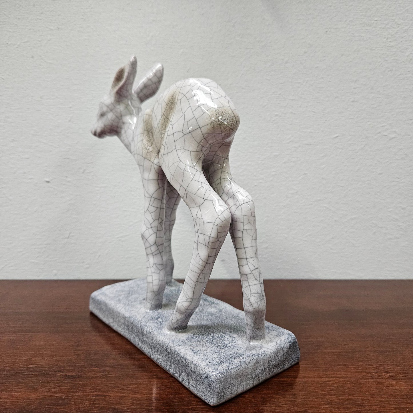 Appealing Majolica Fawn Figure