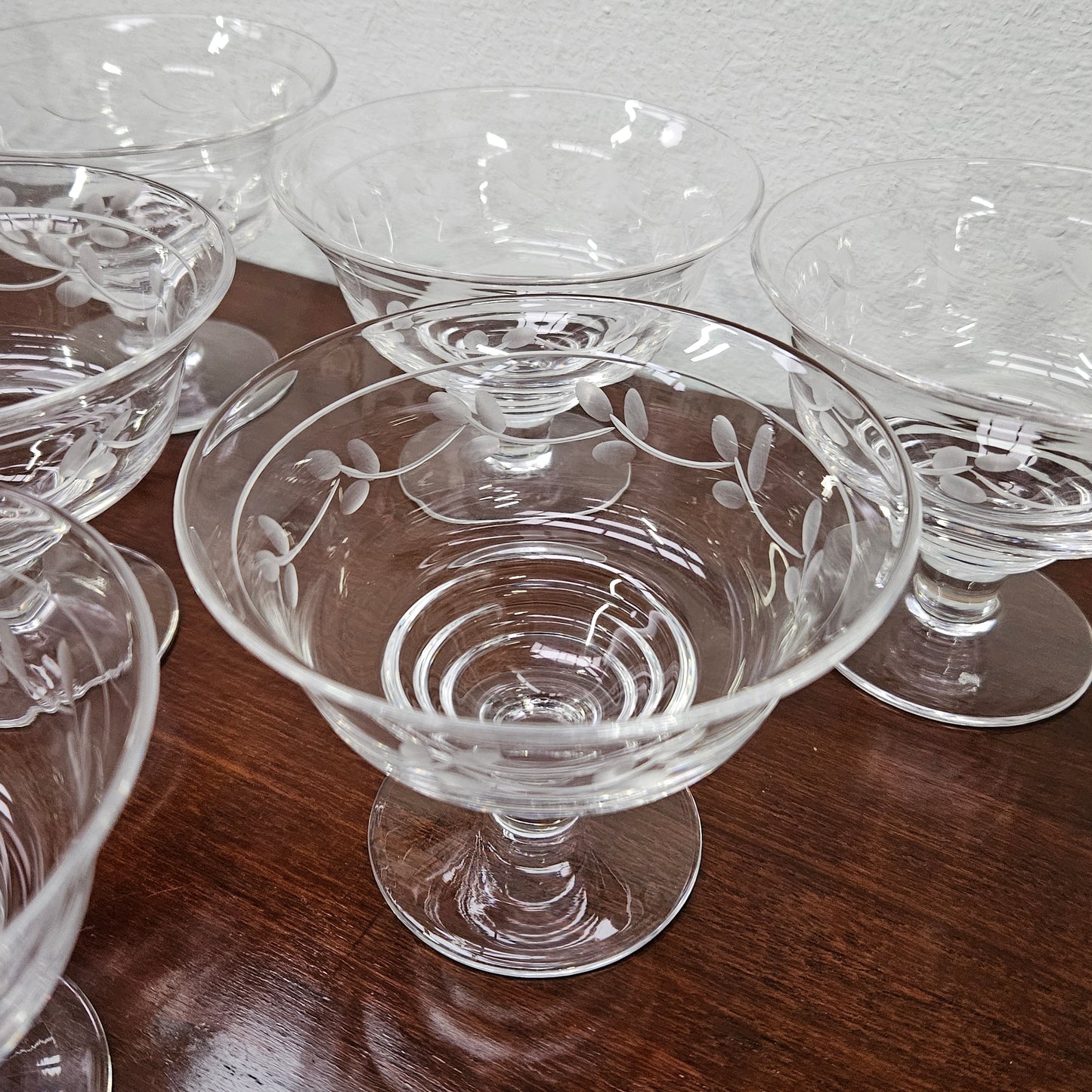 Vintage Set of Six Stuart Crystal Sweet Bowls