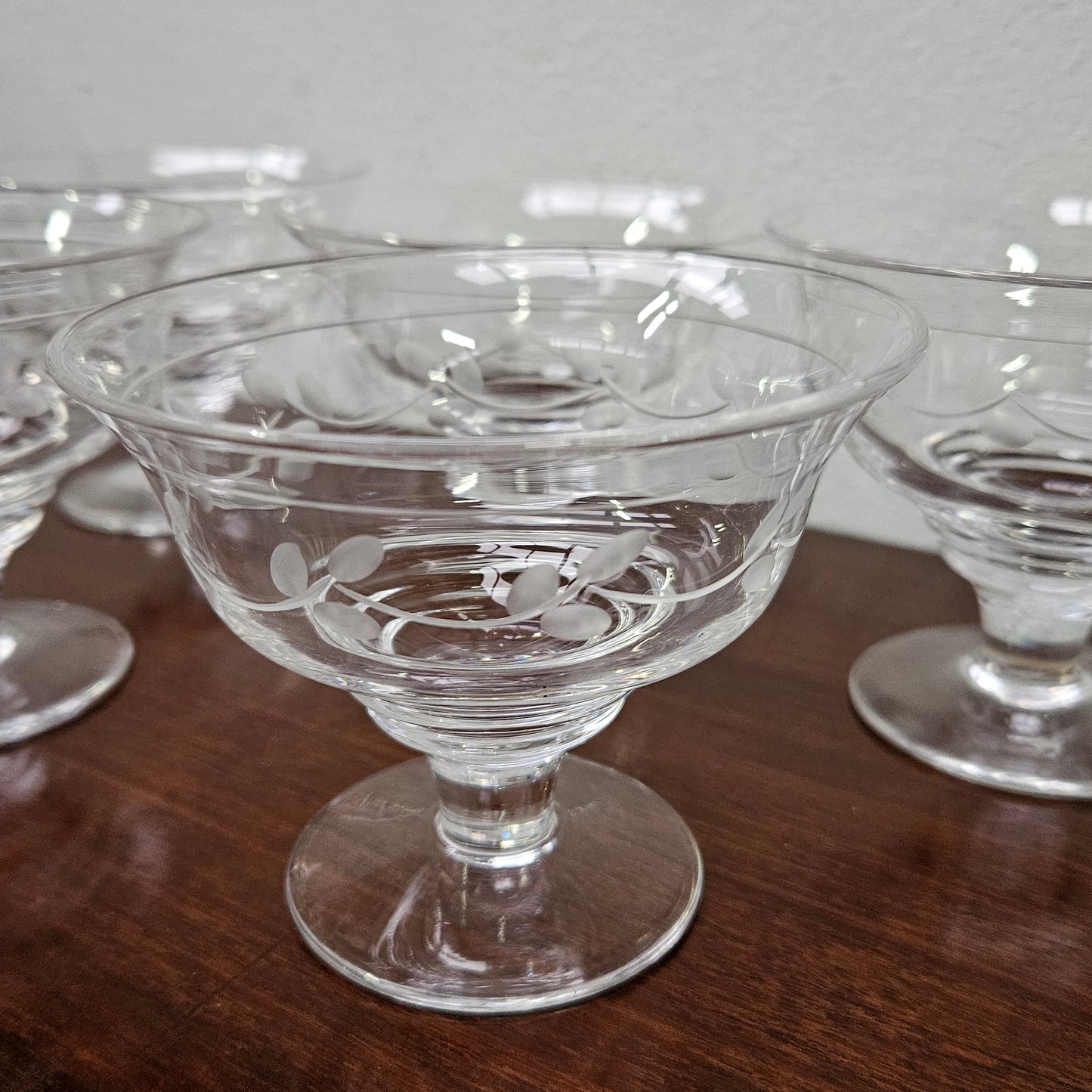 Vintage Set of Six Stuart Crystal Sweet Bowls