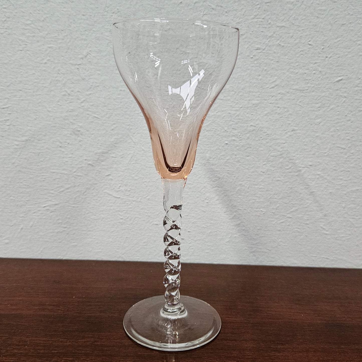 6 Vintage Coloured Wine Glasses With Twist Stems