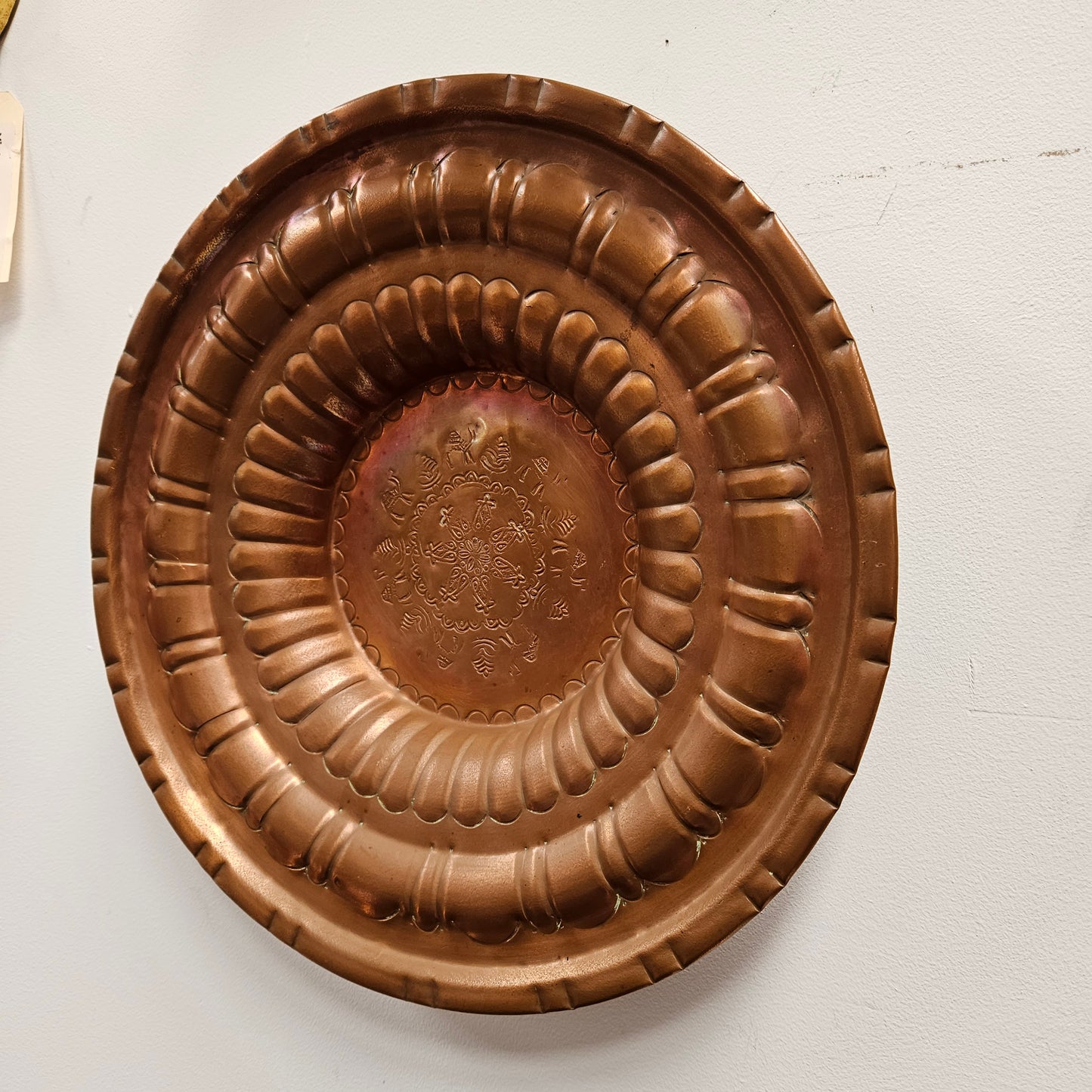 Antique Copper Repousse Worked Charger Plate