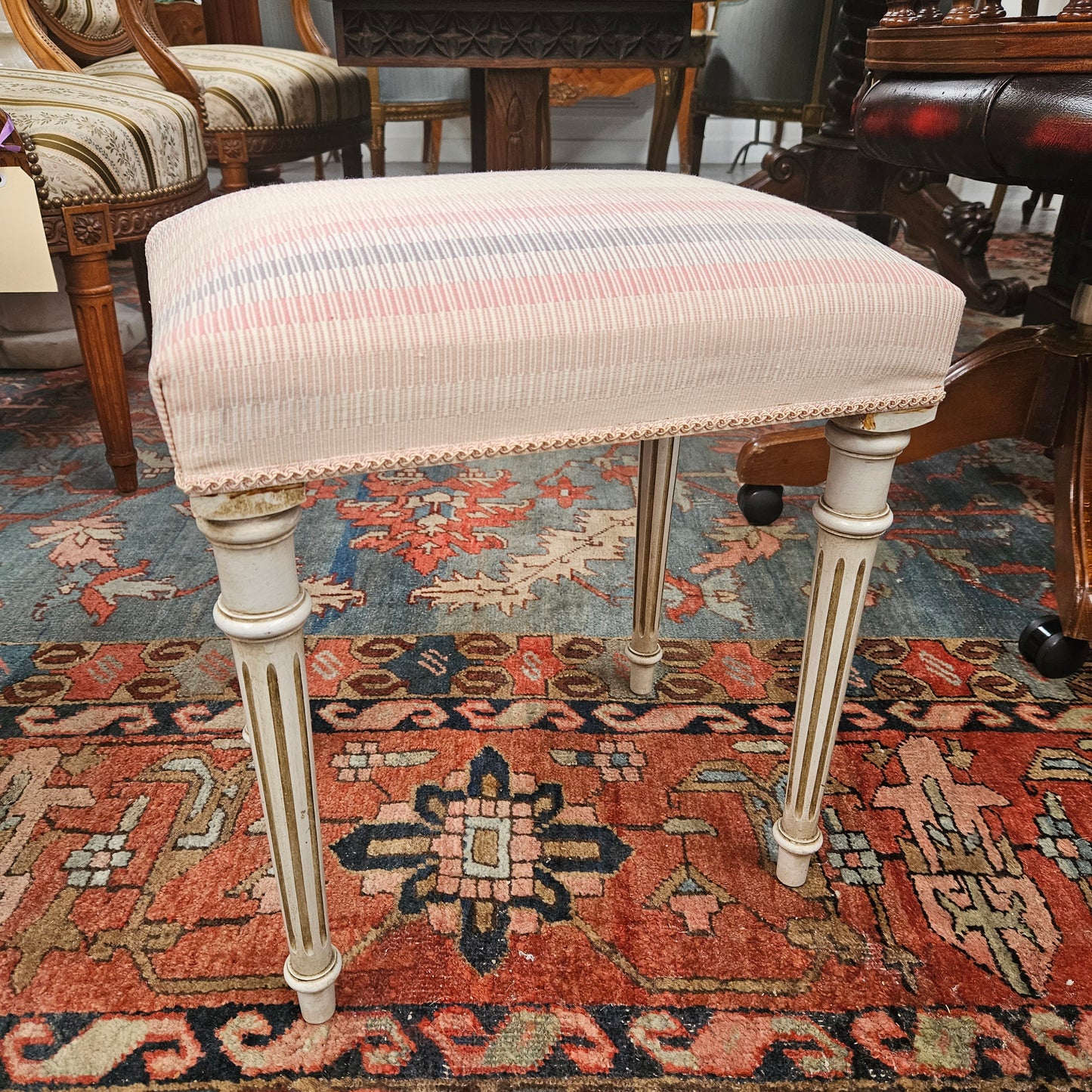 Louis XVI Style Upholstered Stool