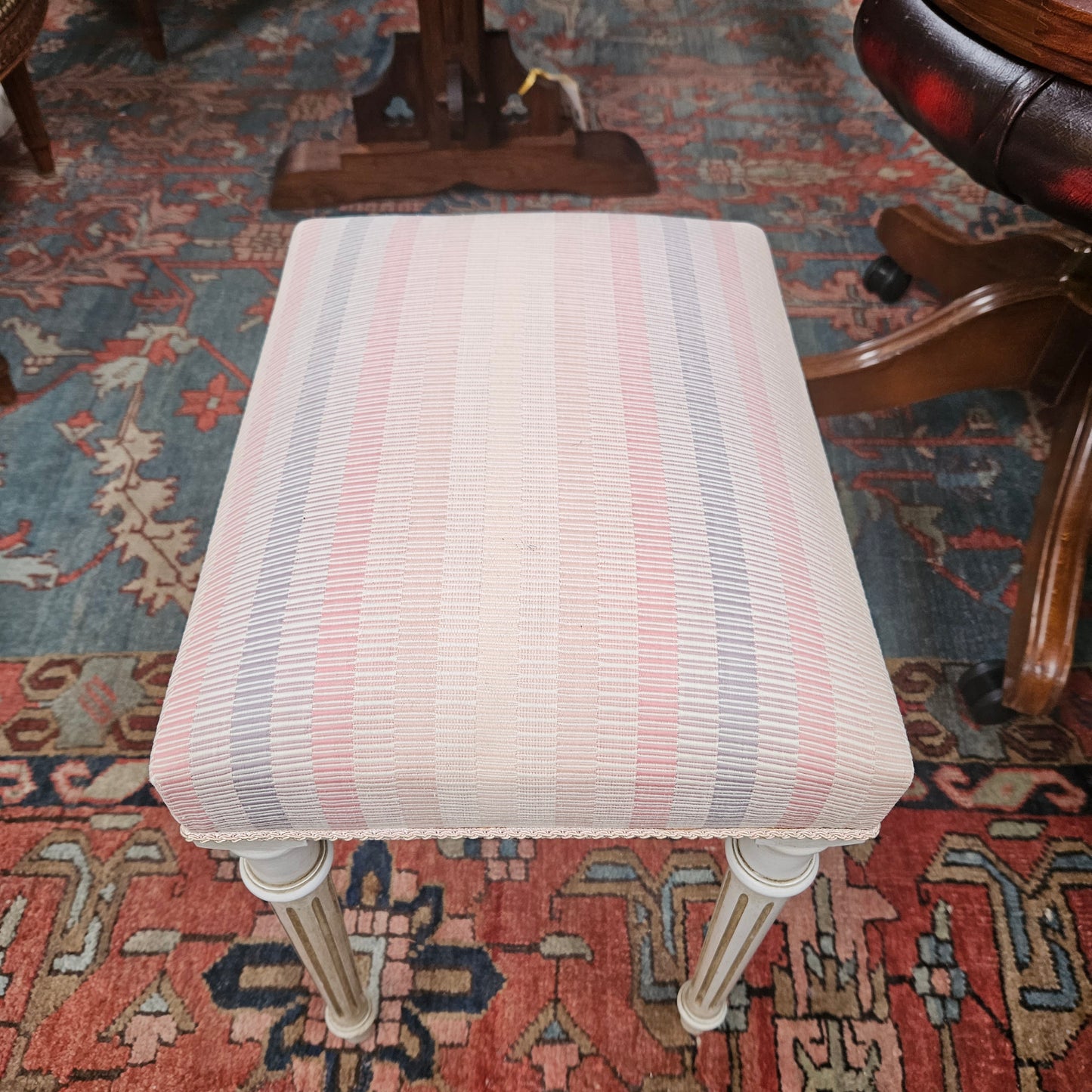 Louis XVI Style Upholstered Stool