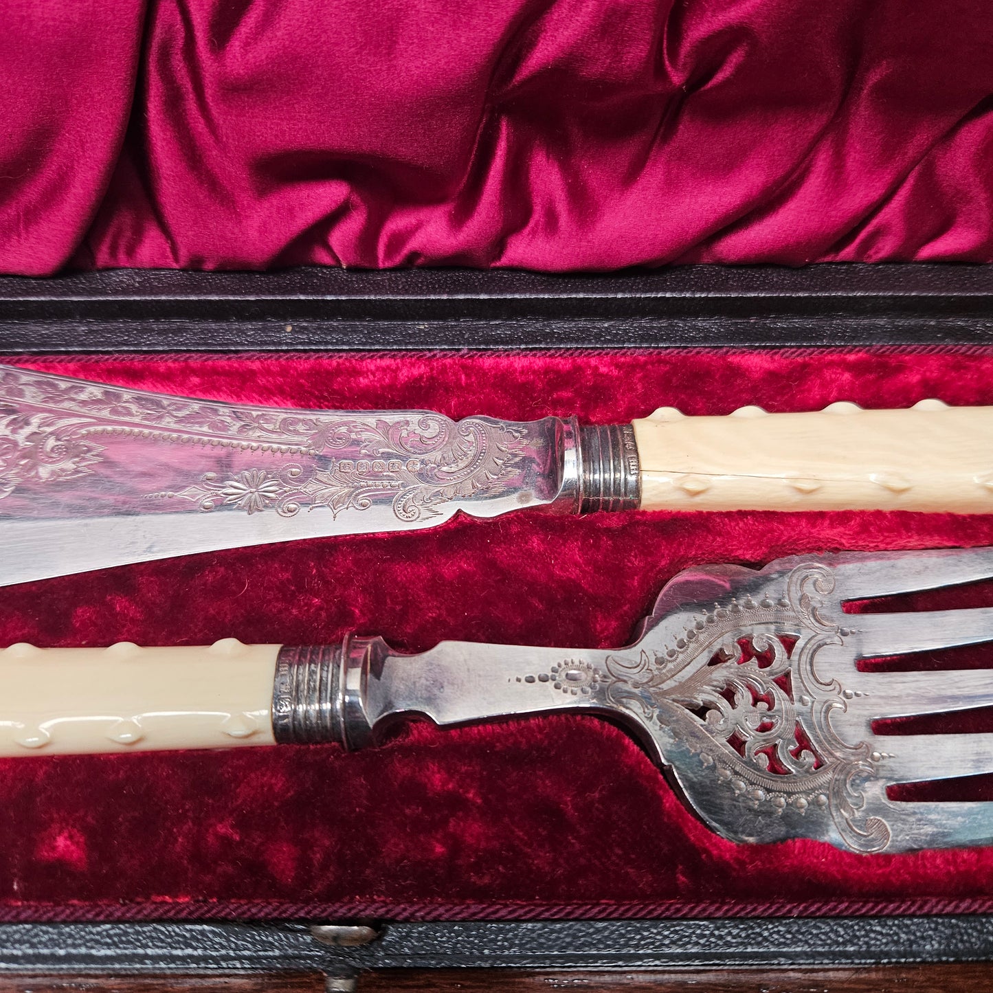 Antique Silver Plate Fish Serving Set in Original Box