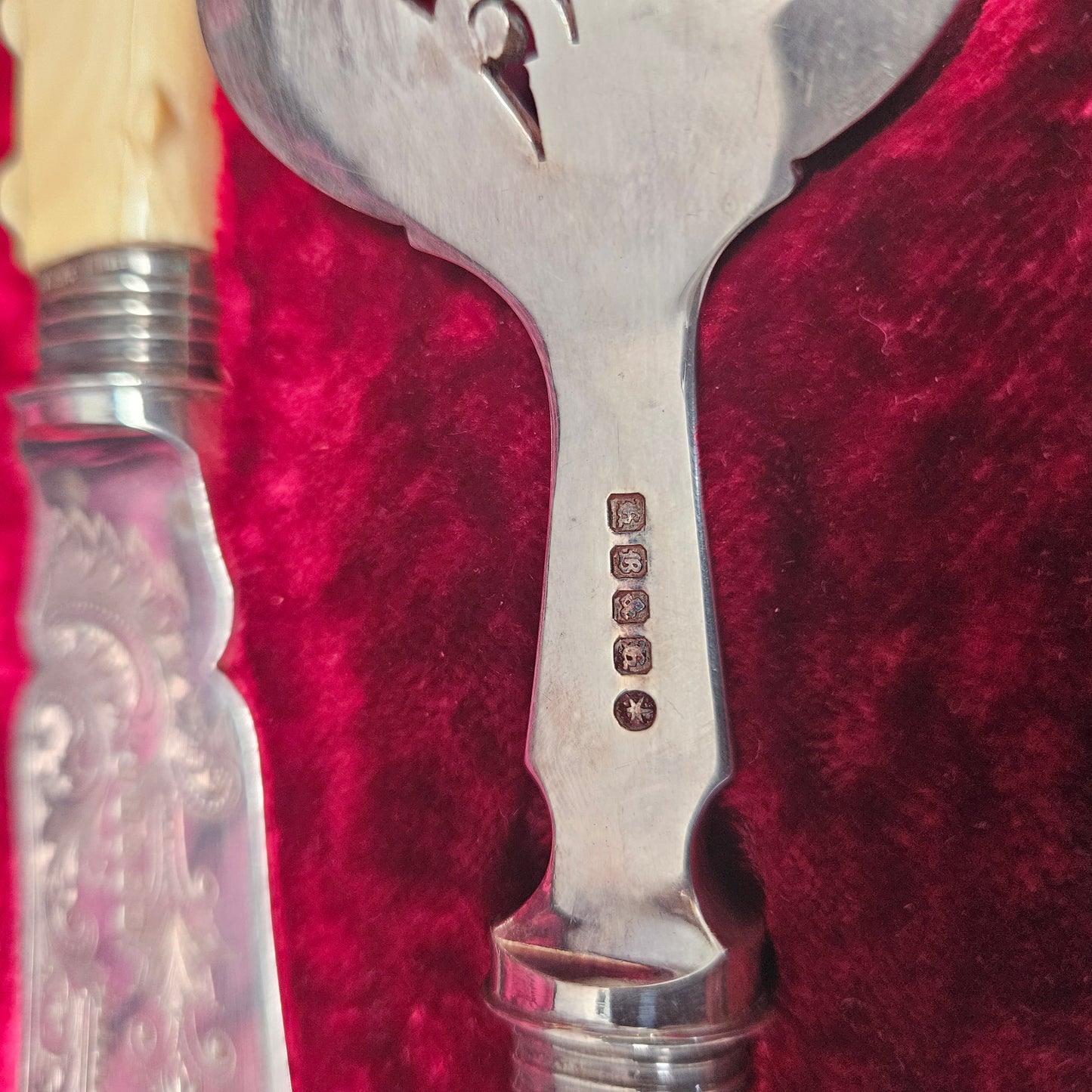 Antique Silver Plate Fish Serving Set in Original Box