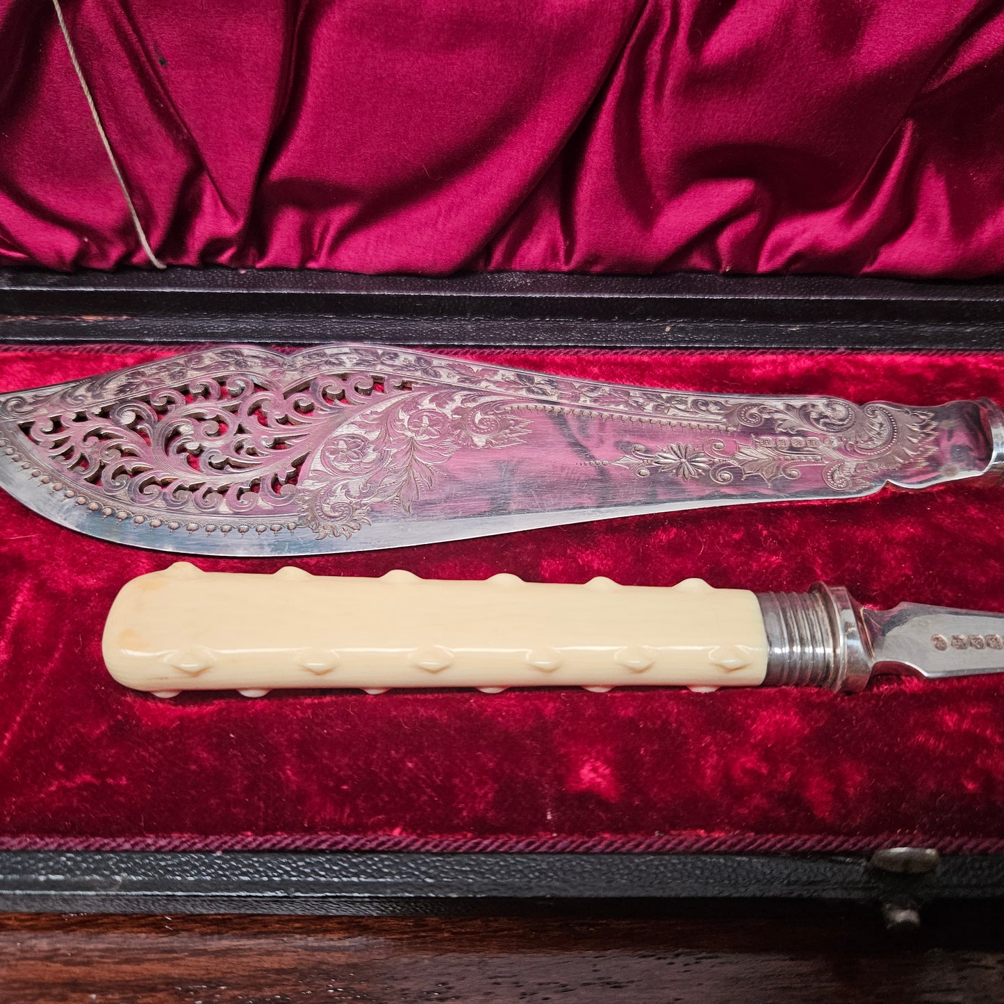 Antique Silver Plate Fish Serving Set in Original Box