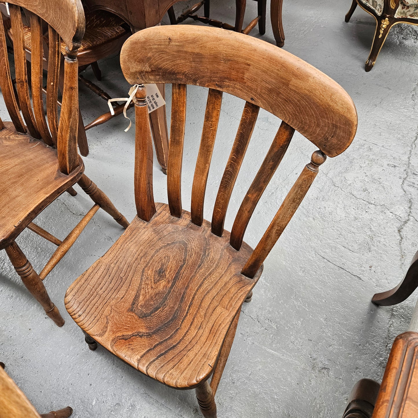 Matched Set 8 Elm Rustic Cottage Style Chairs