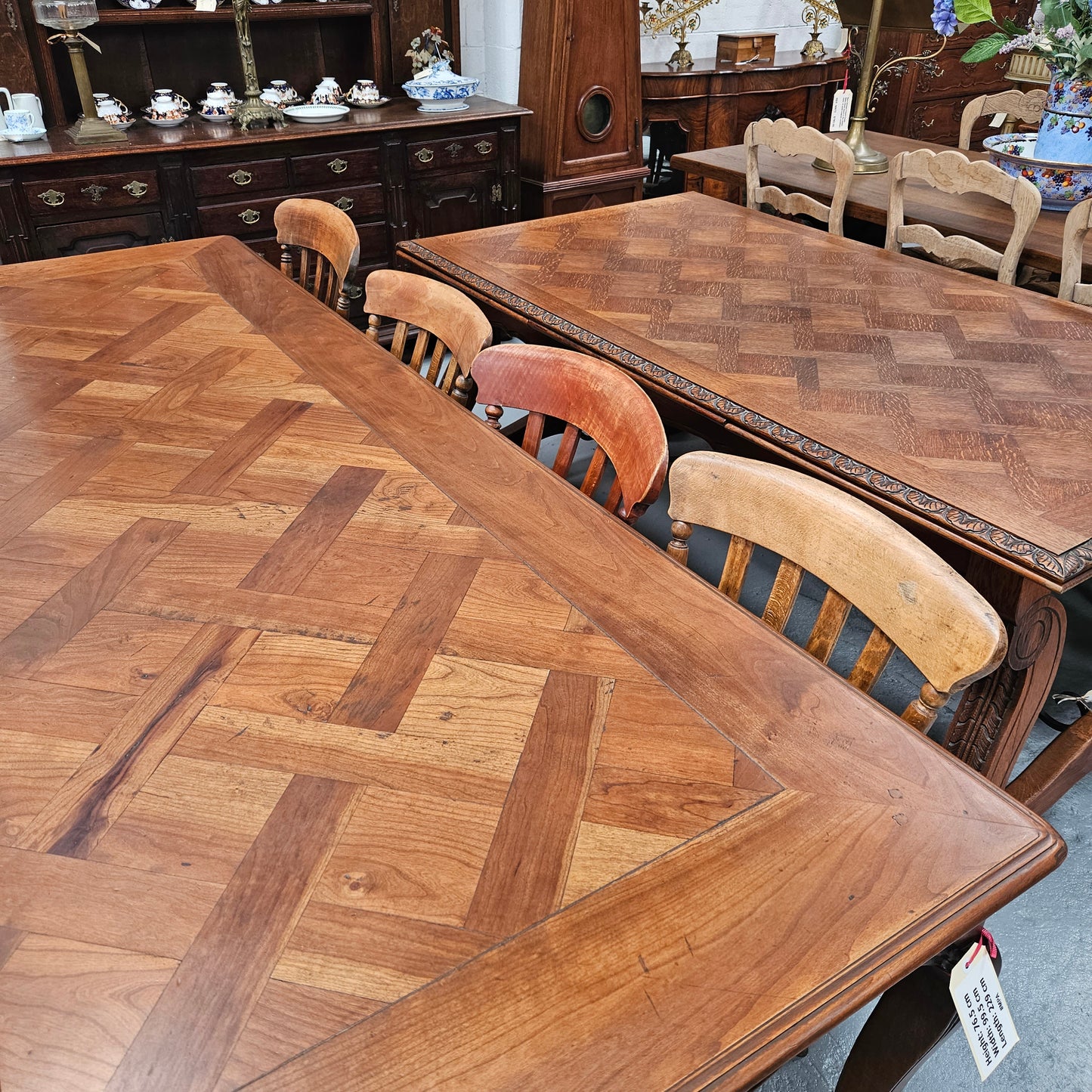 Matched Set 8 Elm Rustic Cottage Style Chairs