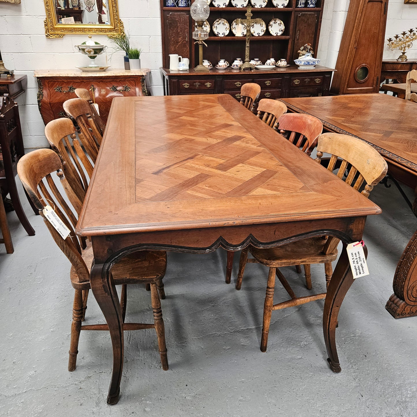 Matched Set 8 Elm Rustic Cottage Style Chairs