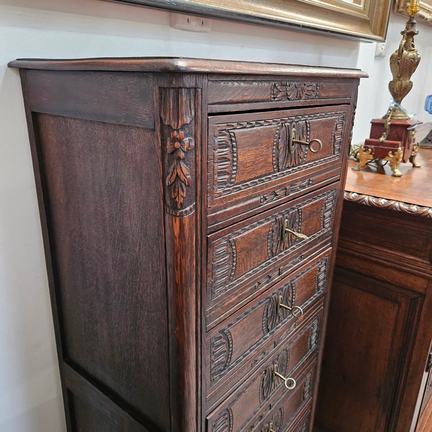 Breton French Oak Seven Drawer Semainier