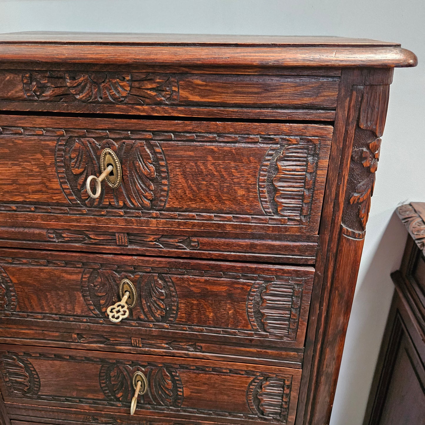 Breton French Oak Seven Drawer Semainier