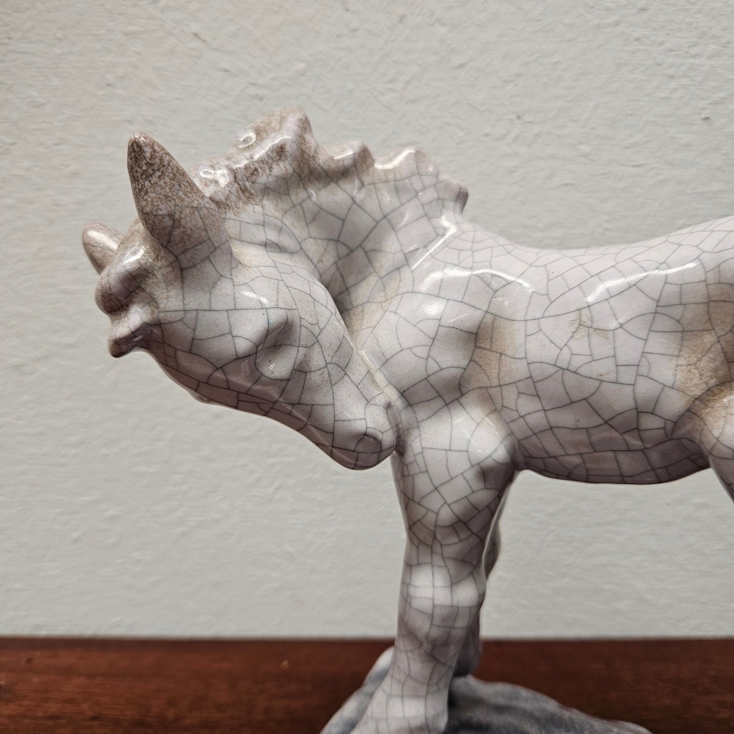 Vintage Majolica Horse Statue