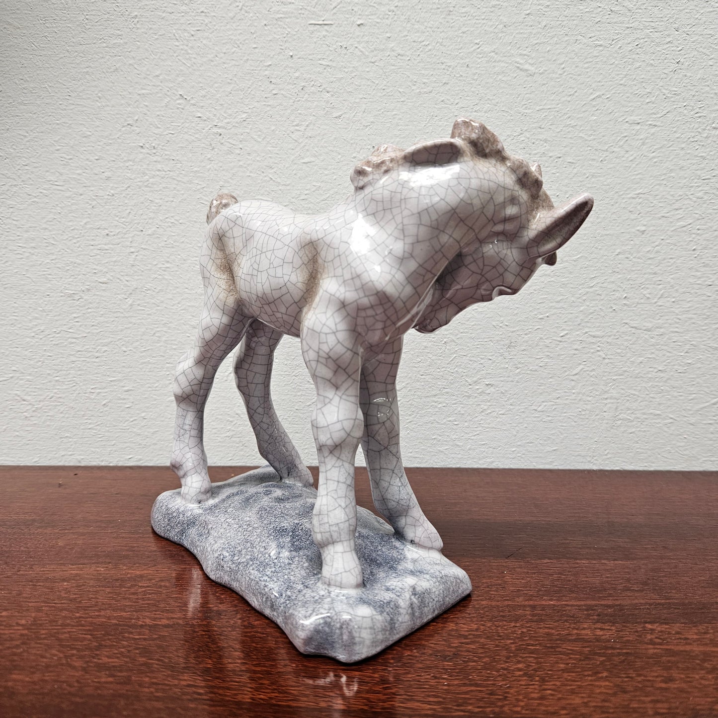 Vintage Majolica Horse Statue