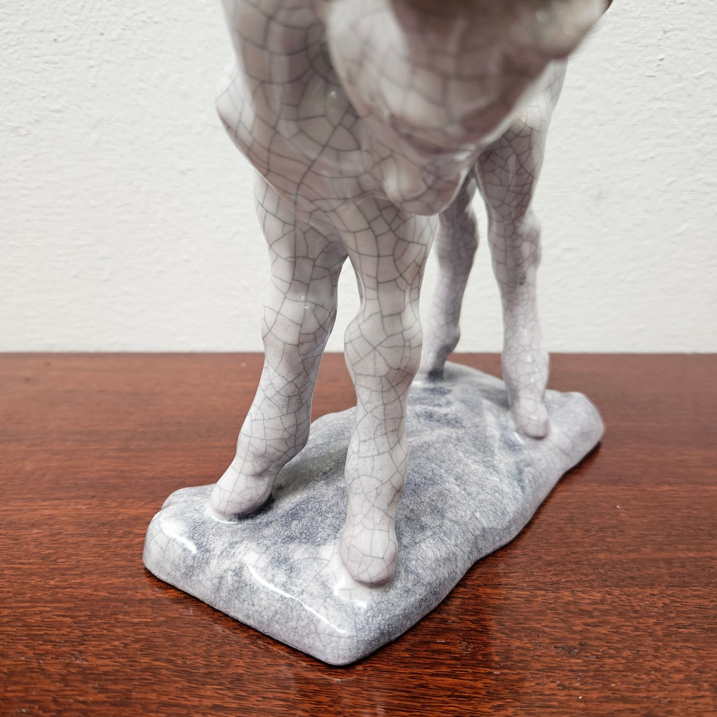 Vintage Majolica Horse Statue