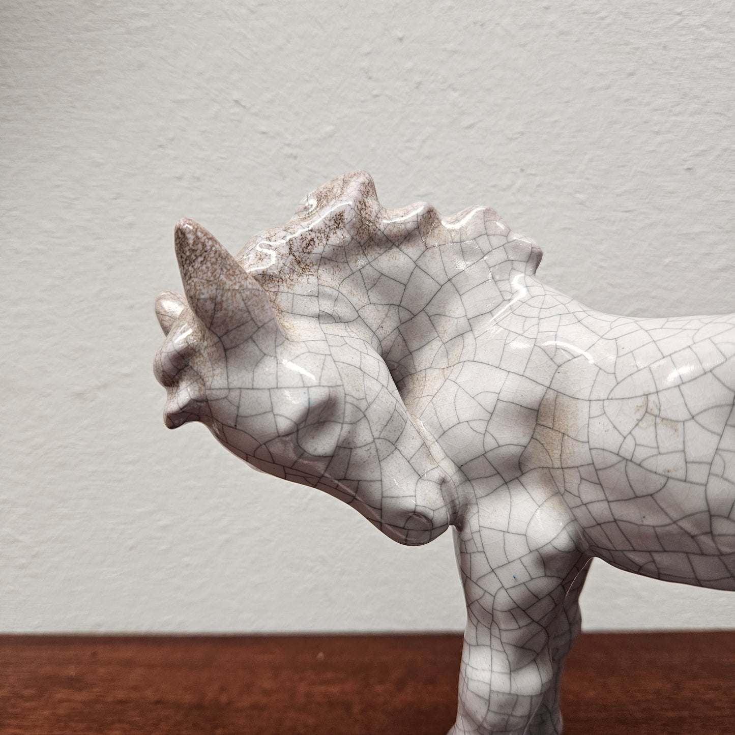 Vintage Majolica Horse Statue