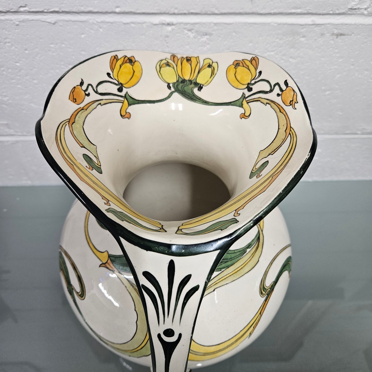 Large Antique Art Nouveau Pottery Jug
