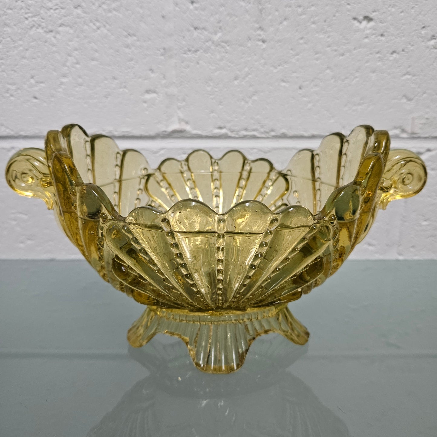 Victorian Citrine Glass Bowl